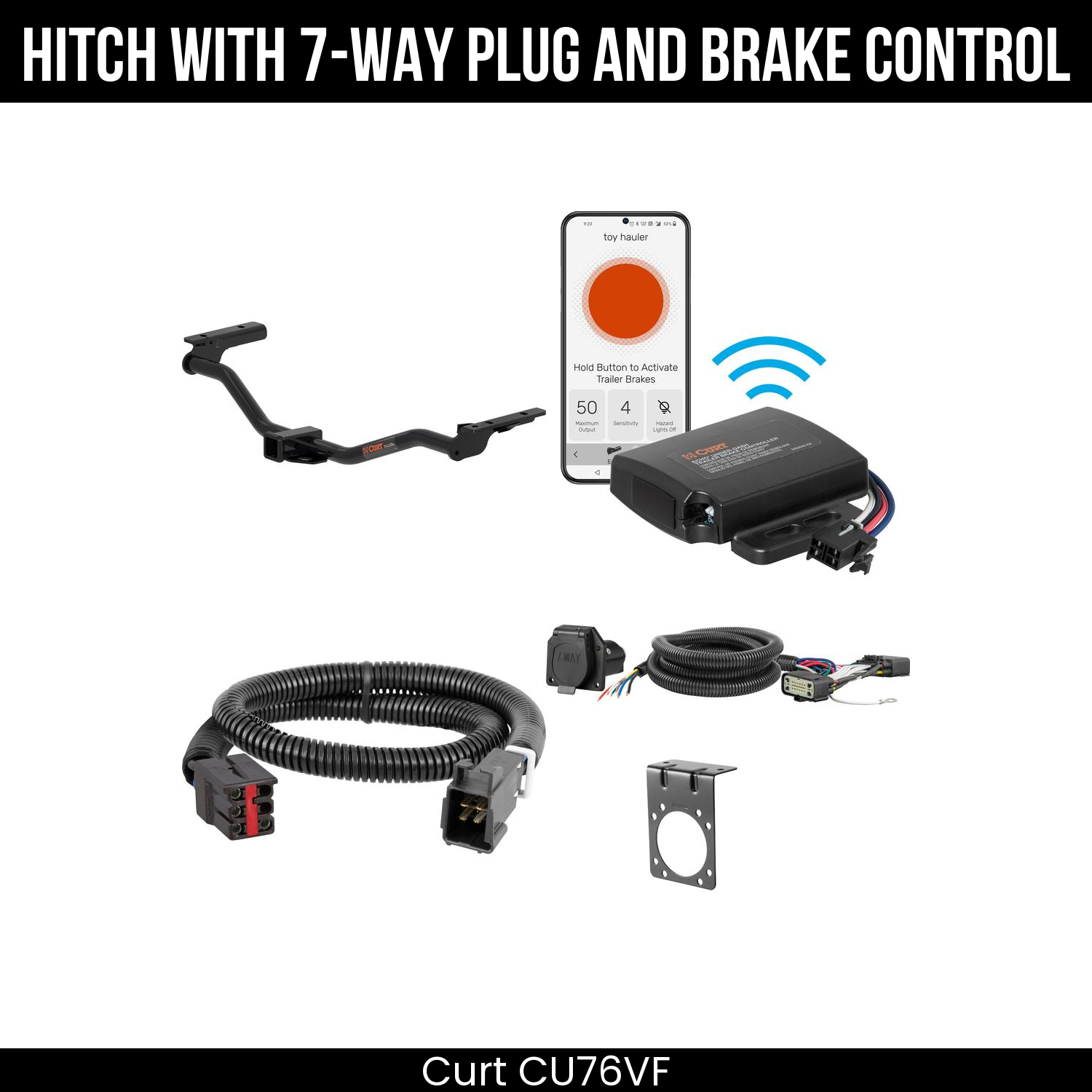 Trailer Hitch , 7-Way , Echo Under-Dash Brake Control