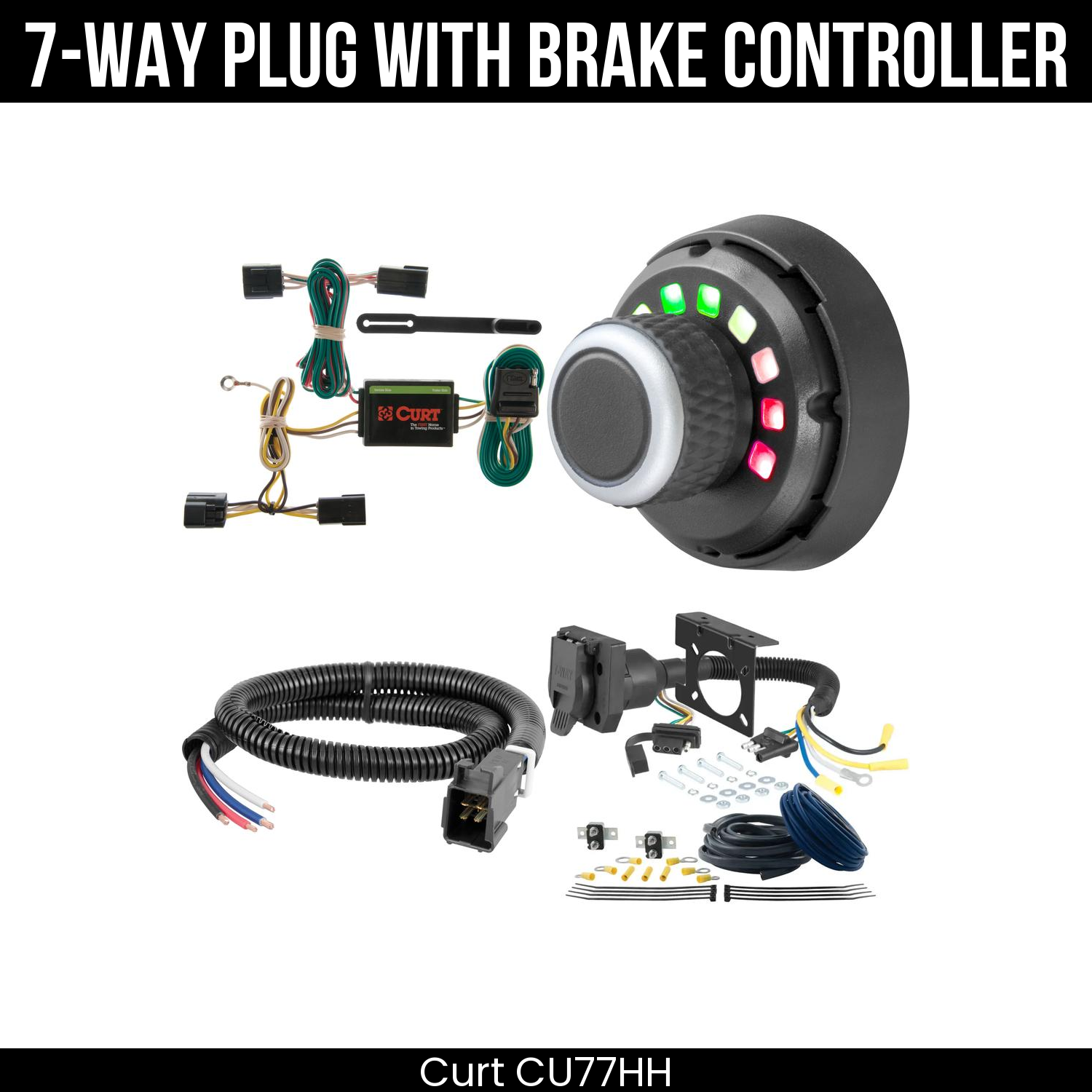 Trailer Wiring 7-Way Plug w/ Bracket , Spectrum Brake Control