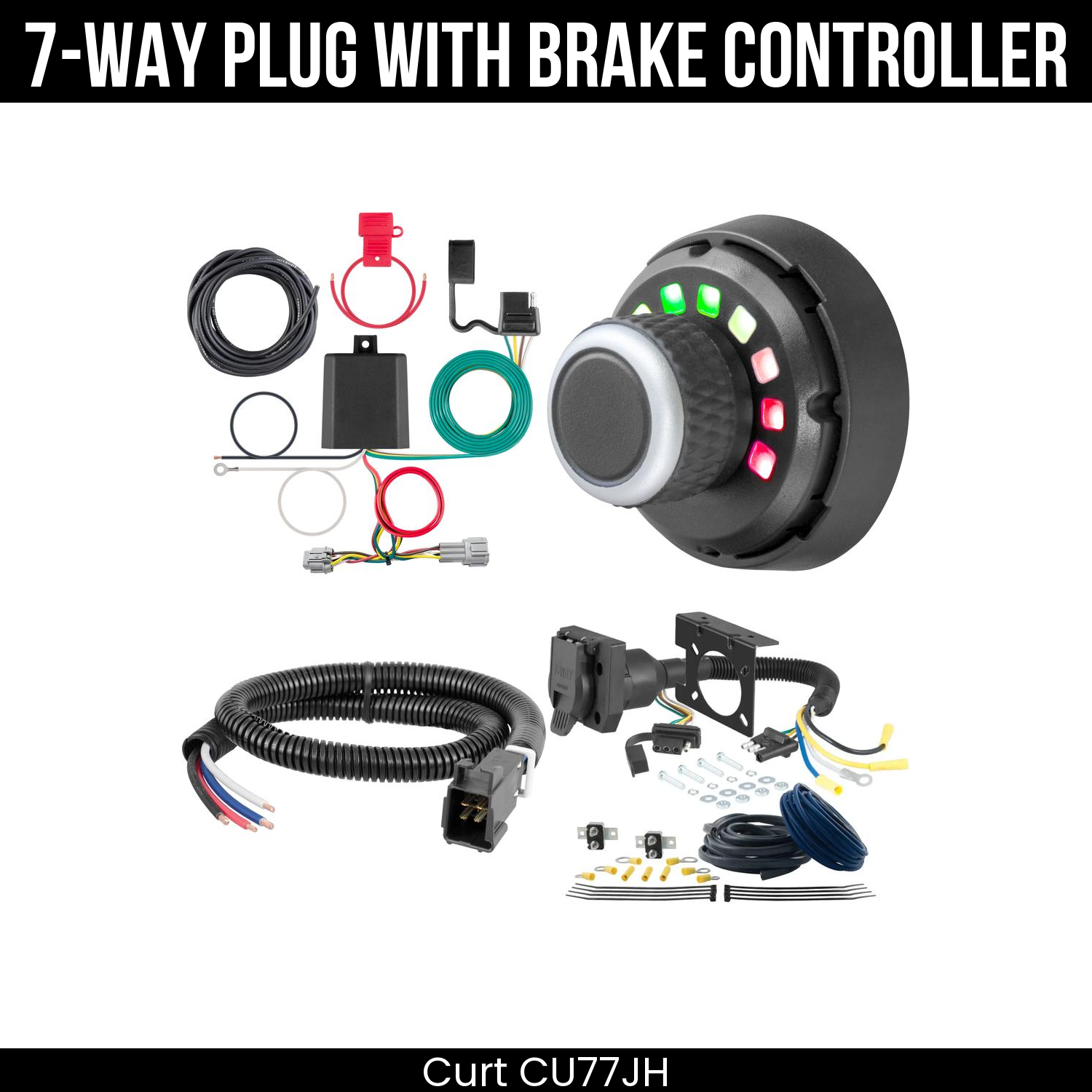 Trailer Wiring 7-Way Plug w/ Bracket , Spectrum Brake Control