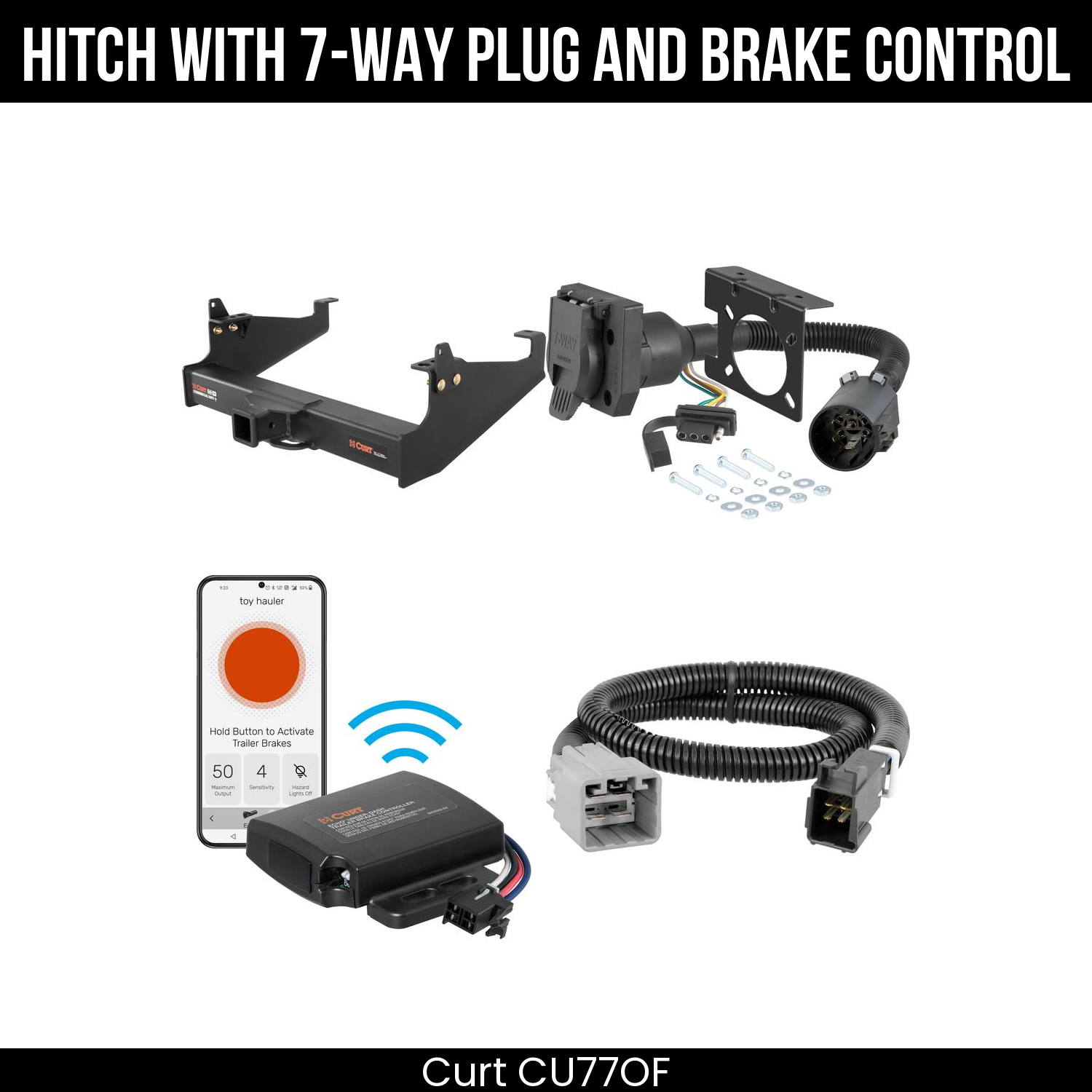 Trailer Hitch , 7-Way , Echo Under-Dash Brake Control