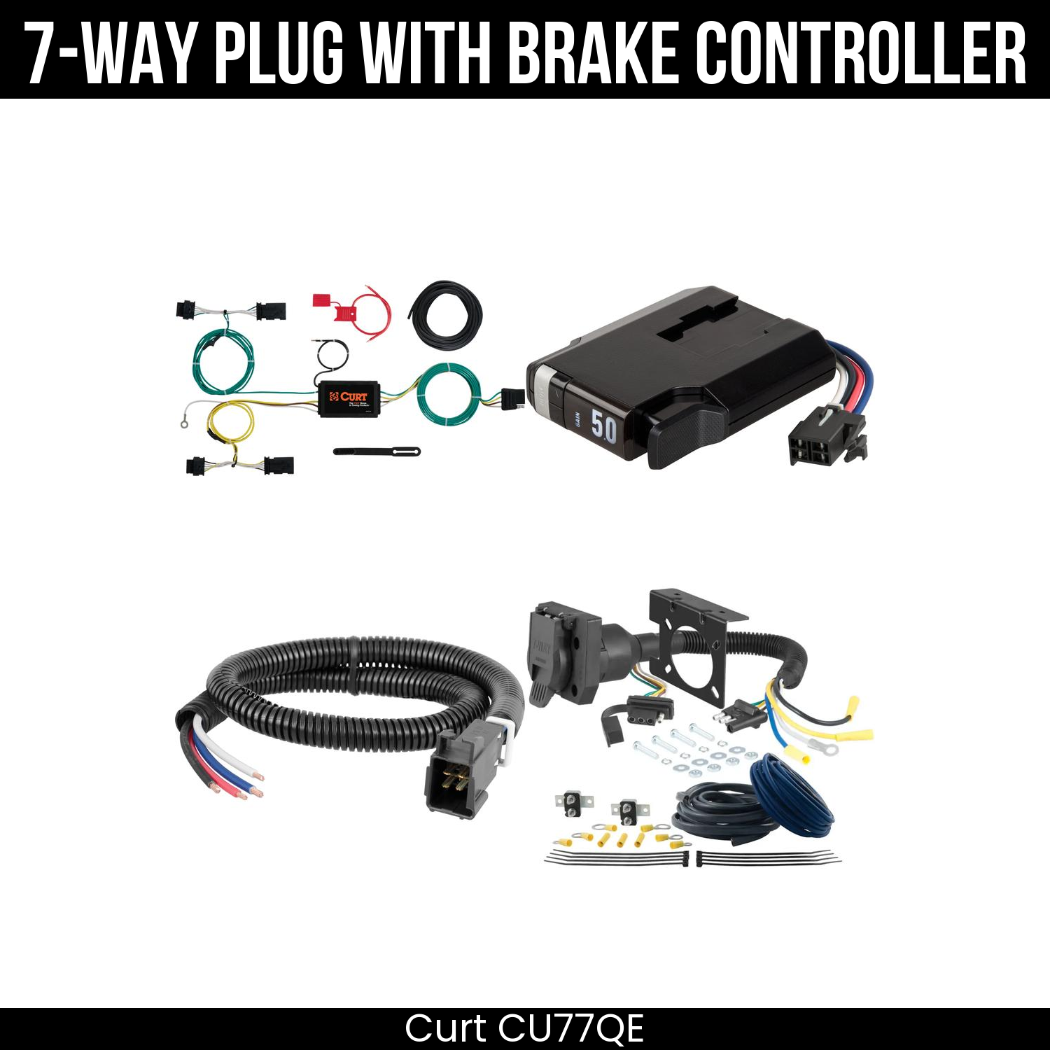 Trailer Wiring 7-Way Plug w/ Bracket , TriFlex NEXT Brake Control