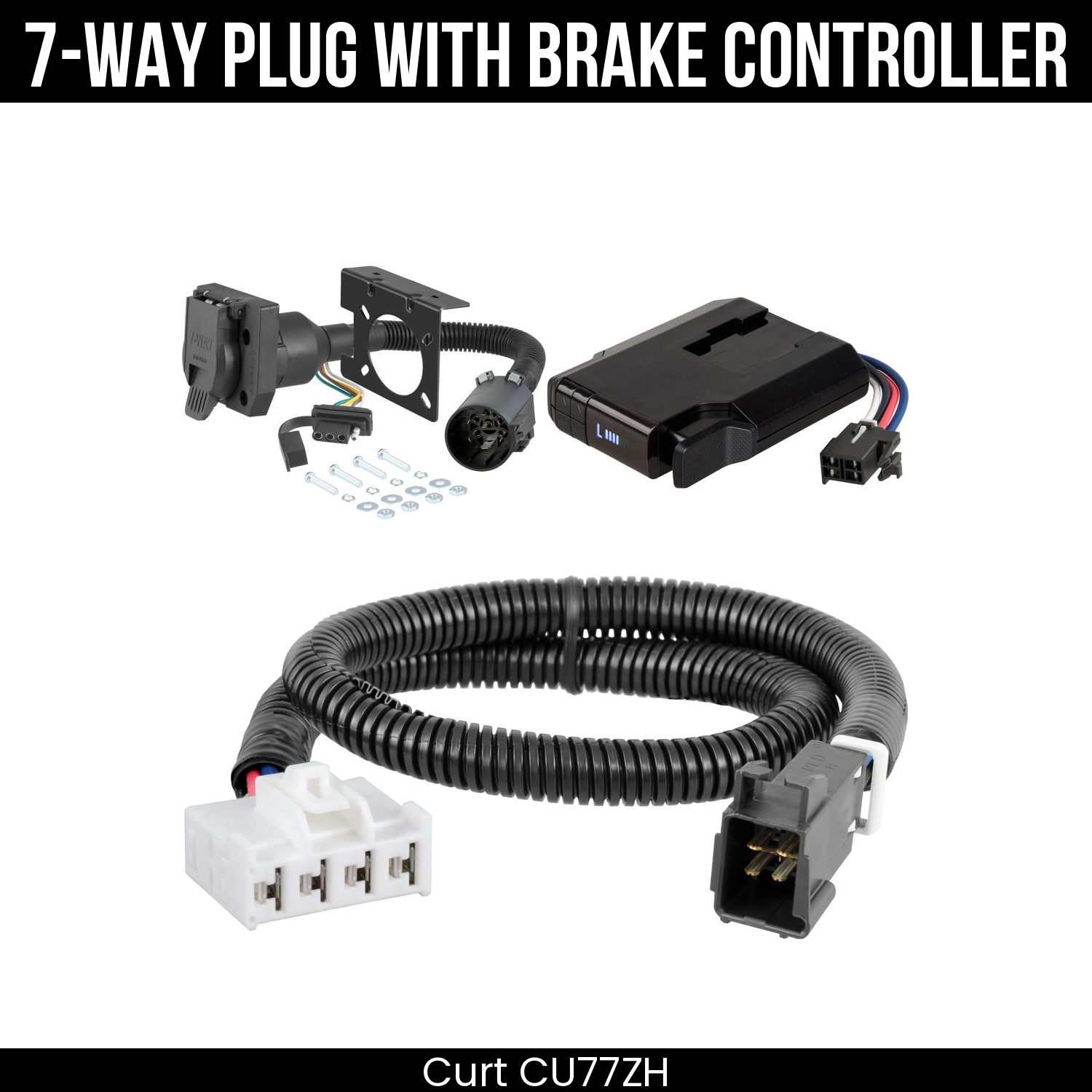 Trailer Wiring 7-Way Plug w/ Bracket , Venturer Brake Control