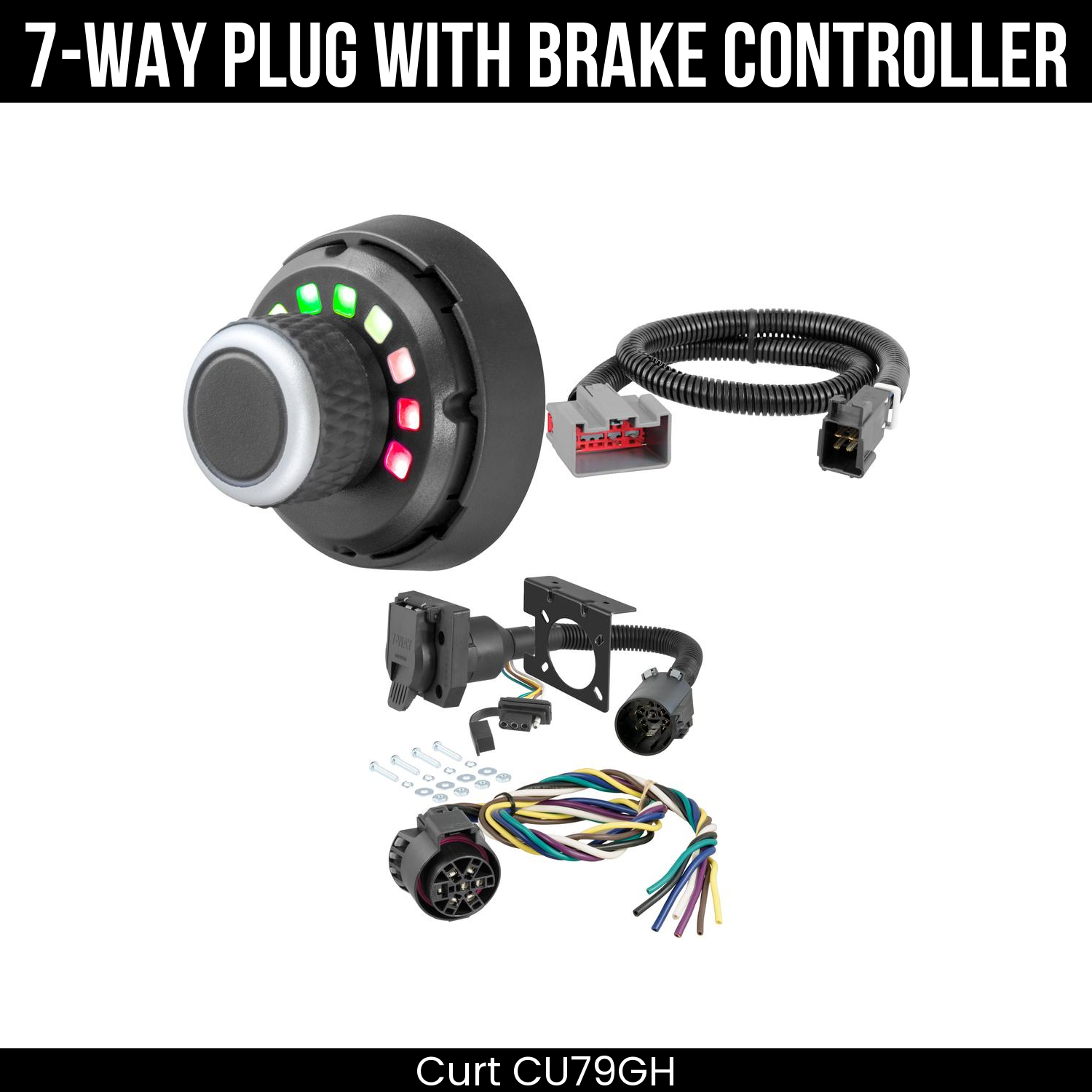 Trailer Wiring 7-Way Plug w/ Bracket , Spectrum Brake Control