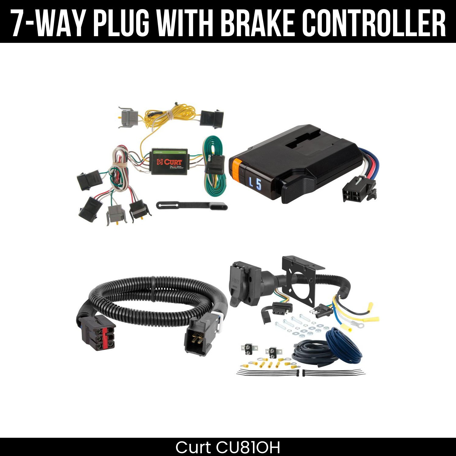 Trailer Wiring 7-Way Plug w/ Bracket , Discovery Next Brake Control
