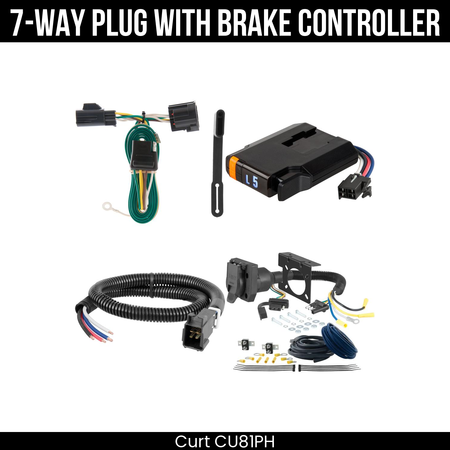 Trailer Wiring 7-Way Plug w/ Bracket , Discovery Next Brake Control