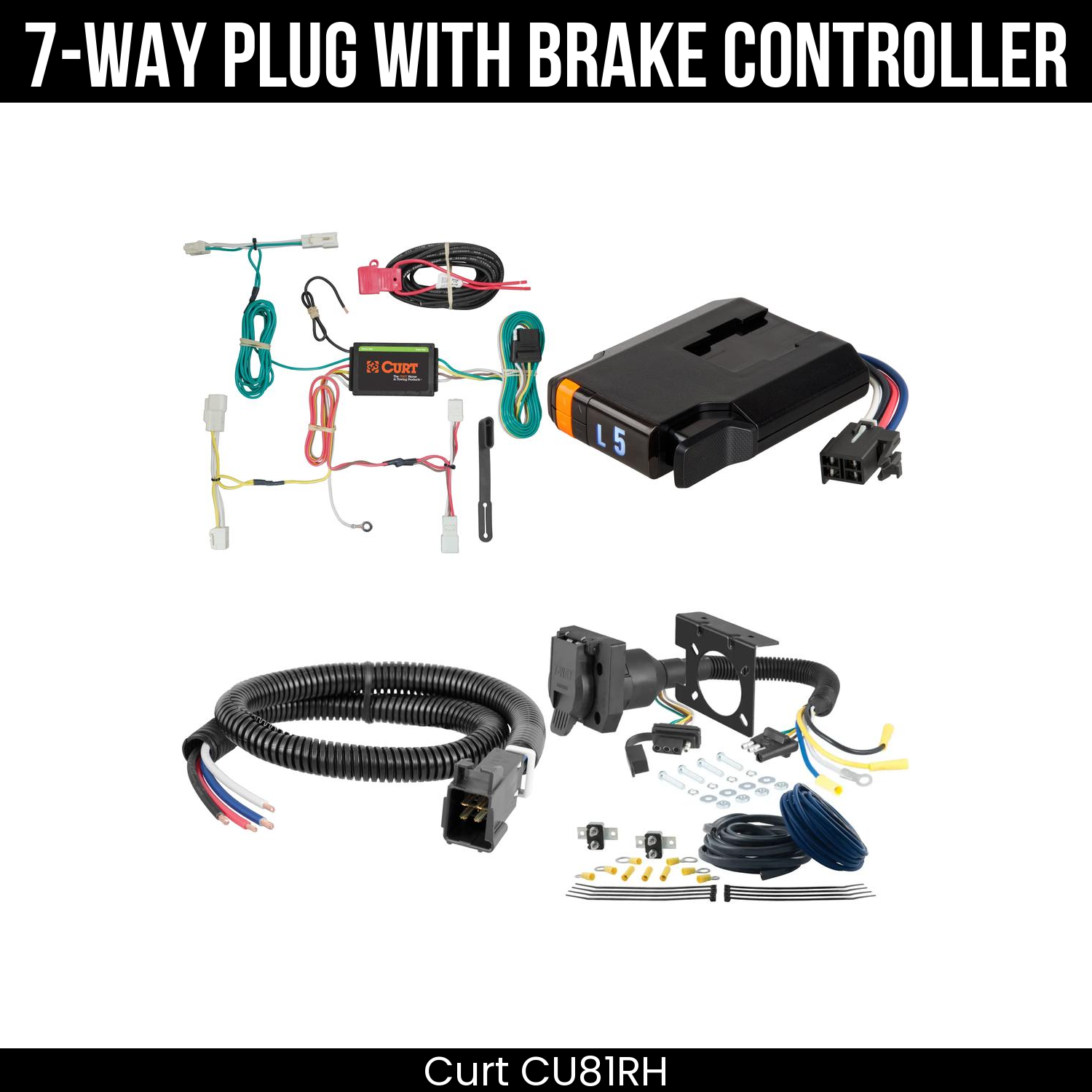Trailer Wiring 7-Way Plug w/ Bracket , Discovery Next Brake Control