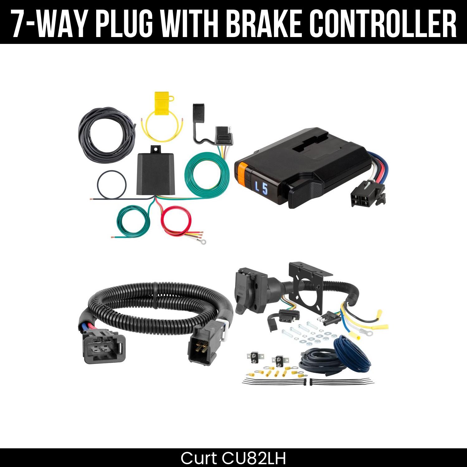 Trailer Wiring 7-Way Plug w/ Bracket , Discovery Next Brake Control