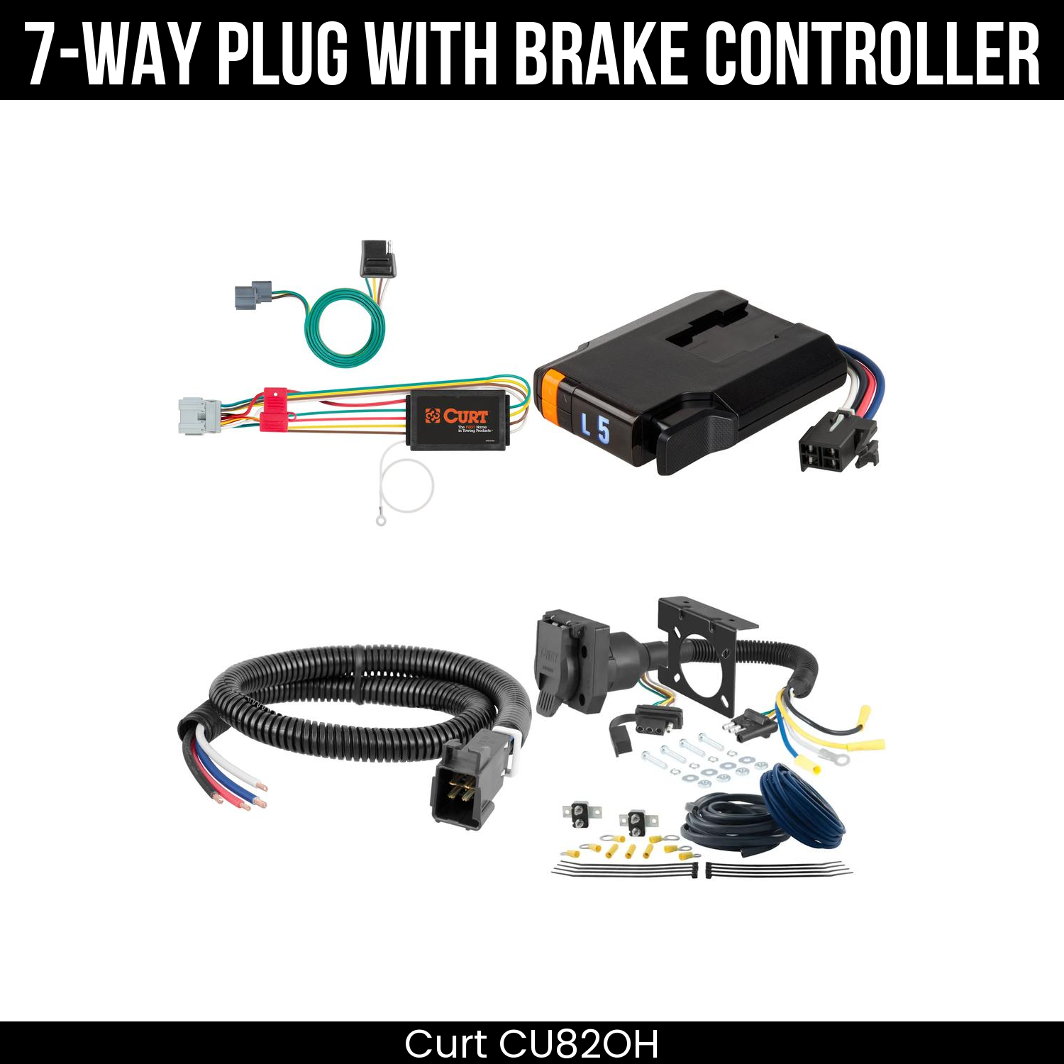 Trailer Wiring 7-Way Plug w/ Bracket , Discovery Next Brake Control