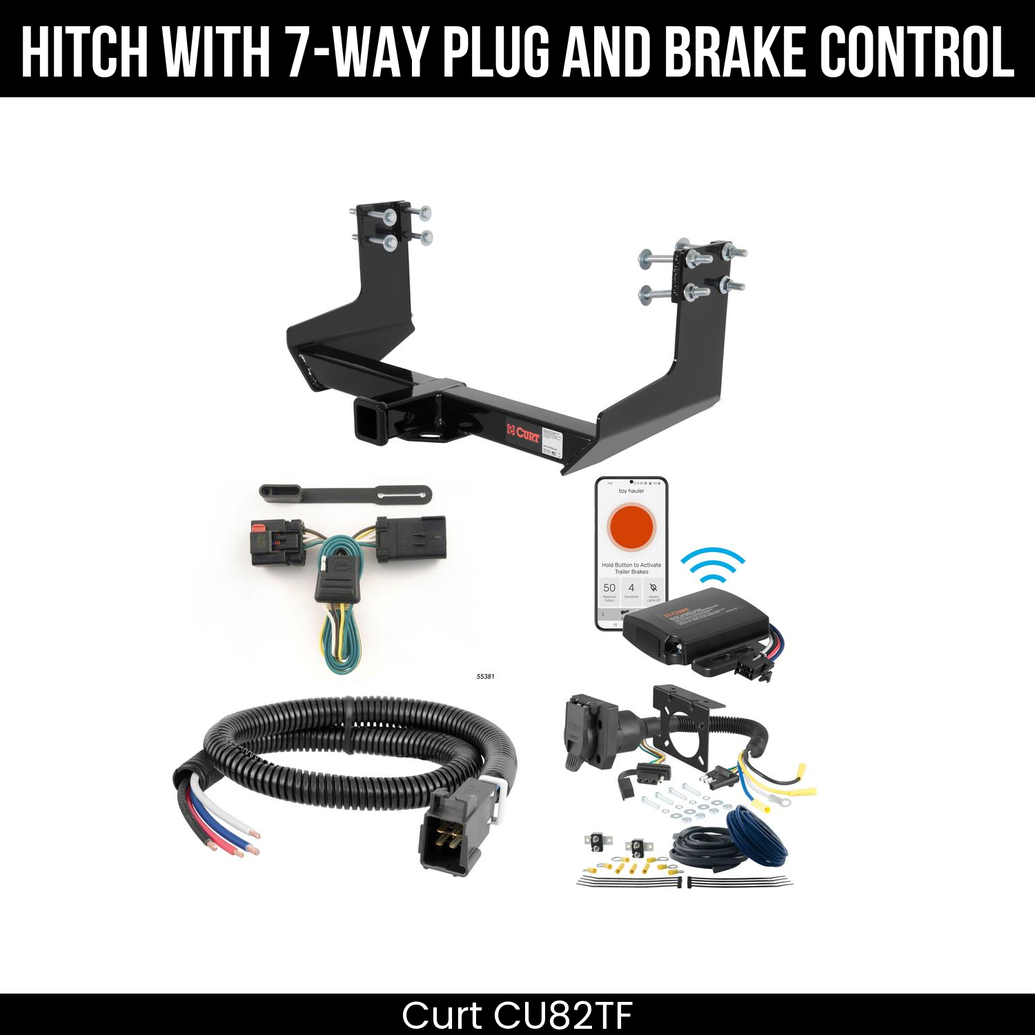 Trailer Hitch , 7-Way , Echo Under-Dash Brake Control