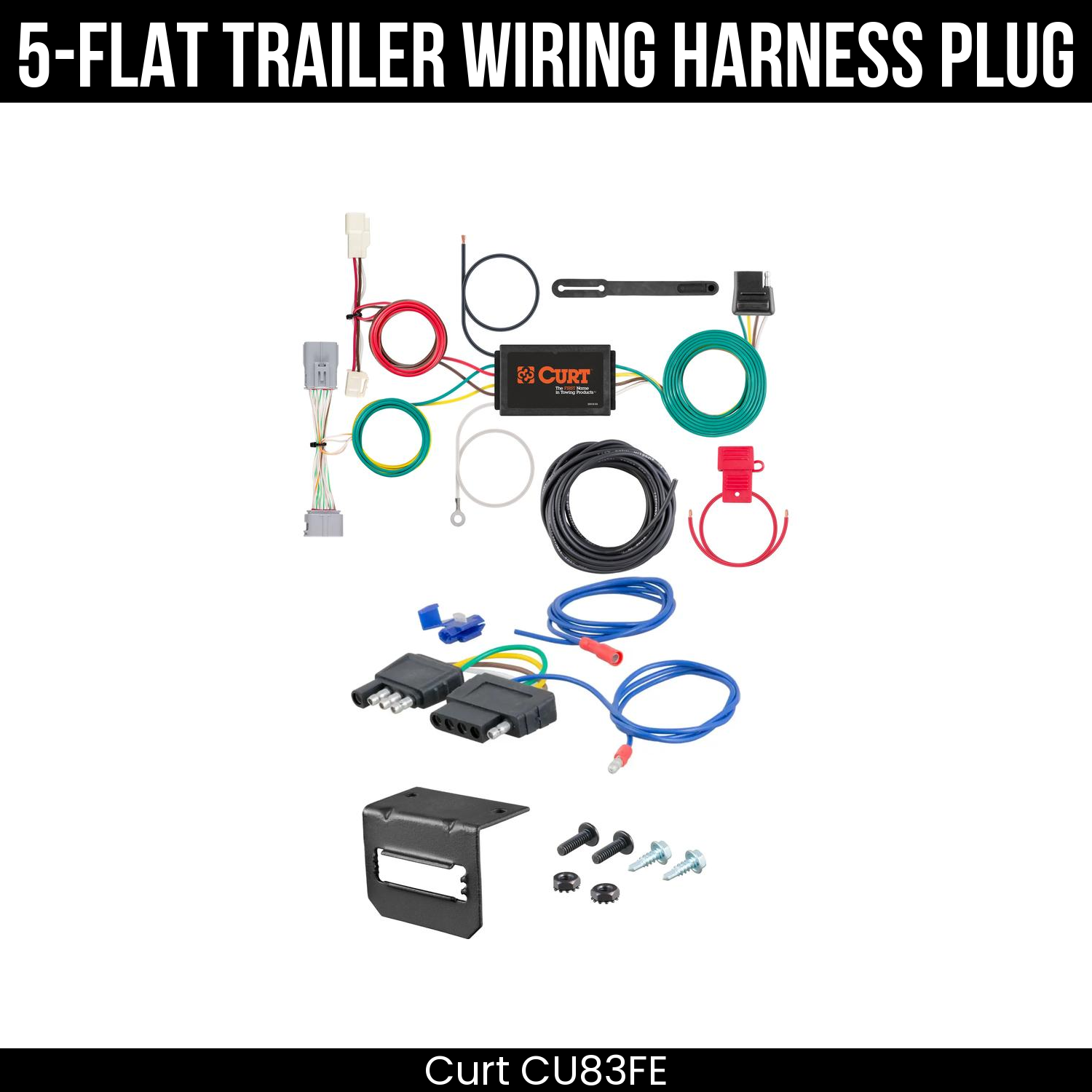 Trailer Wiring 5-Flat Plug w/ Bracket