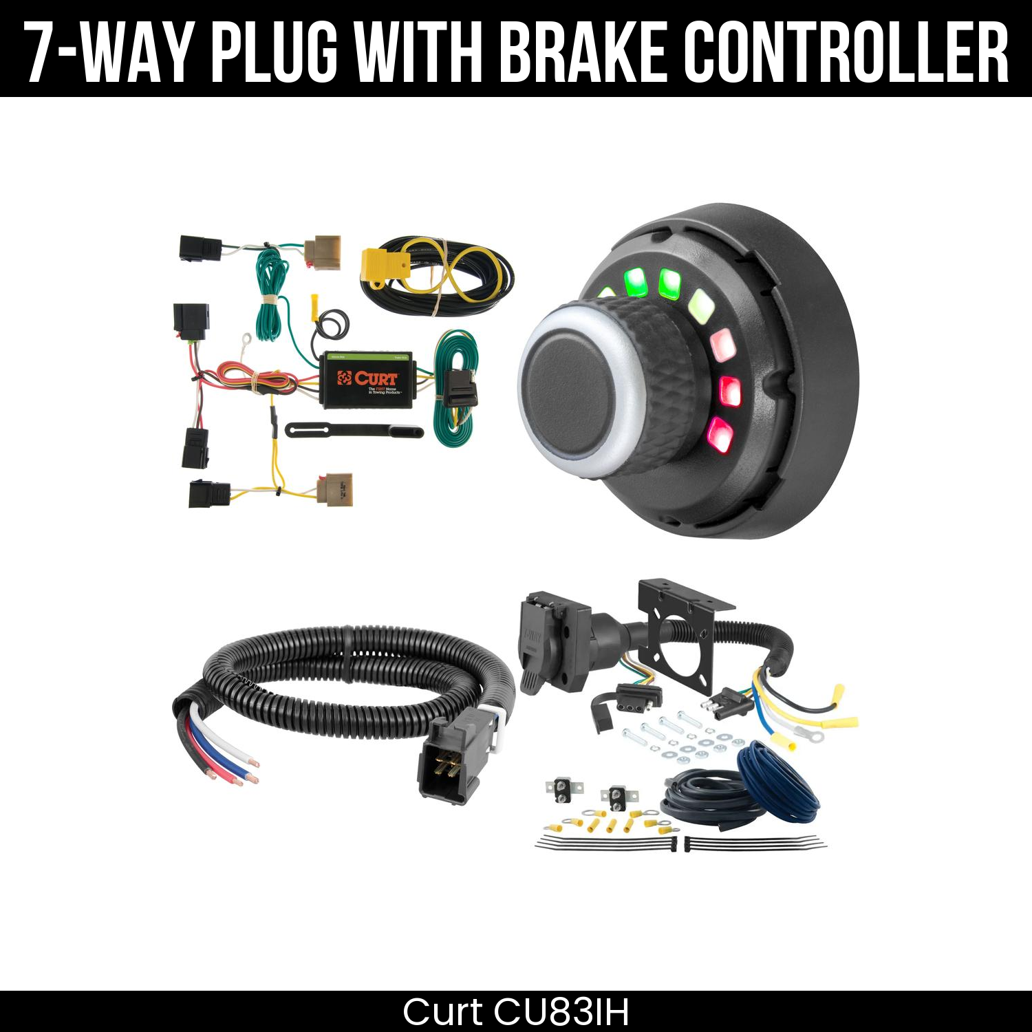 Trailer Wiring 7-Way Plug w/ Bracket , Spectrum Brake Control