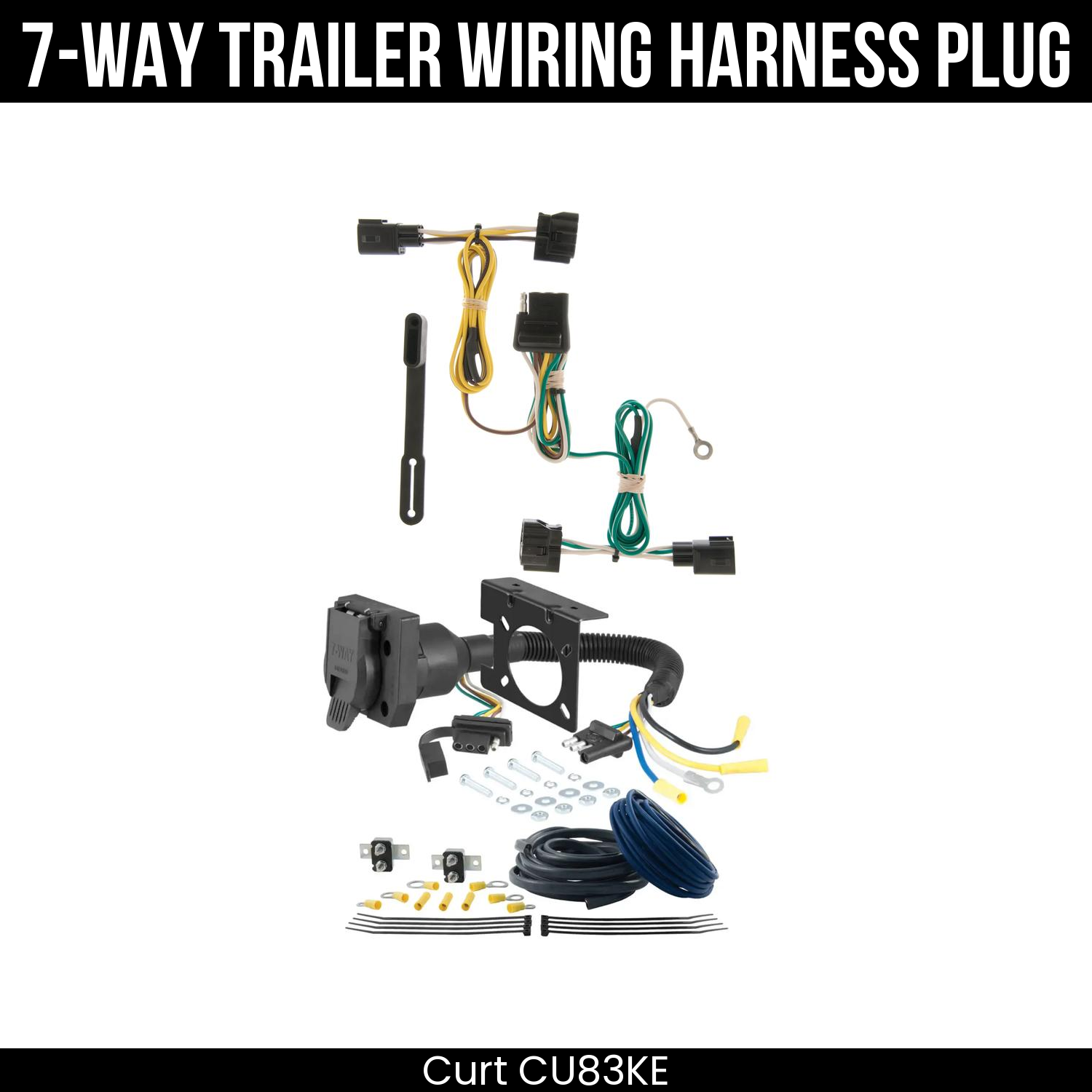 Trailer Wiring 7-Way Plug w/ Bracket