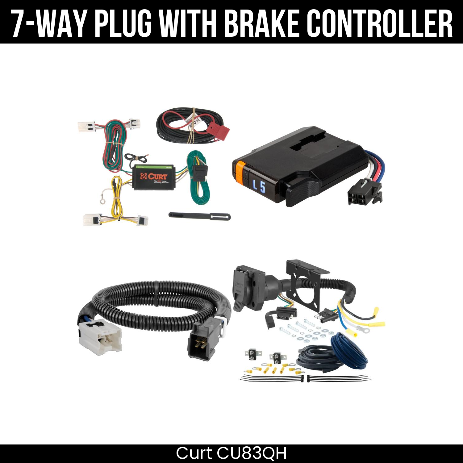 Trailer Wiring 7-Way Plug w/ Bracket , Discovery Next Brake Control