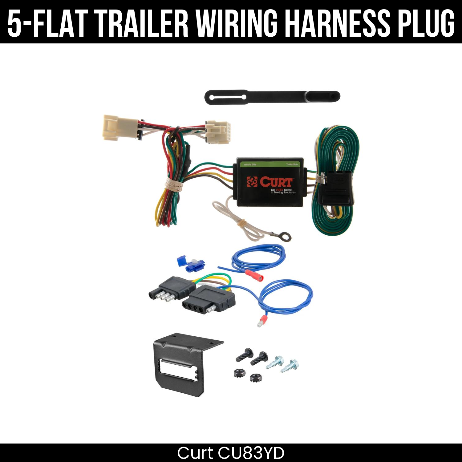 Trailer Wiring 5-Flat Plug w/ Bracket