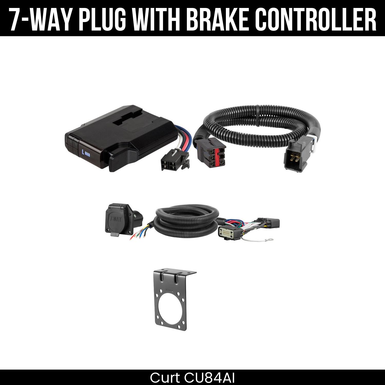 Trailer Wiring 7-Way Plug w/ Bracket , Venturer Brake Control