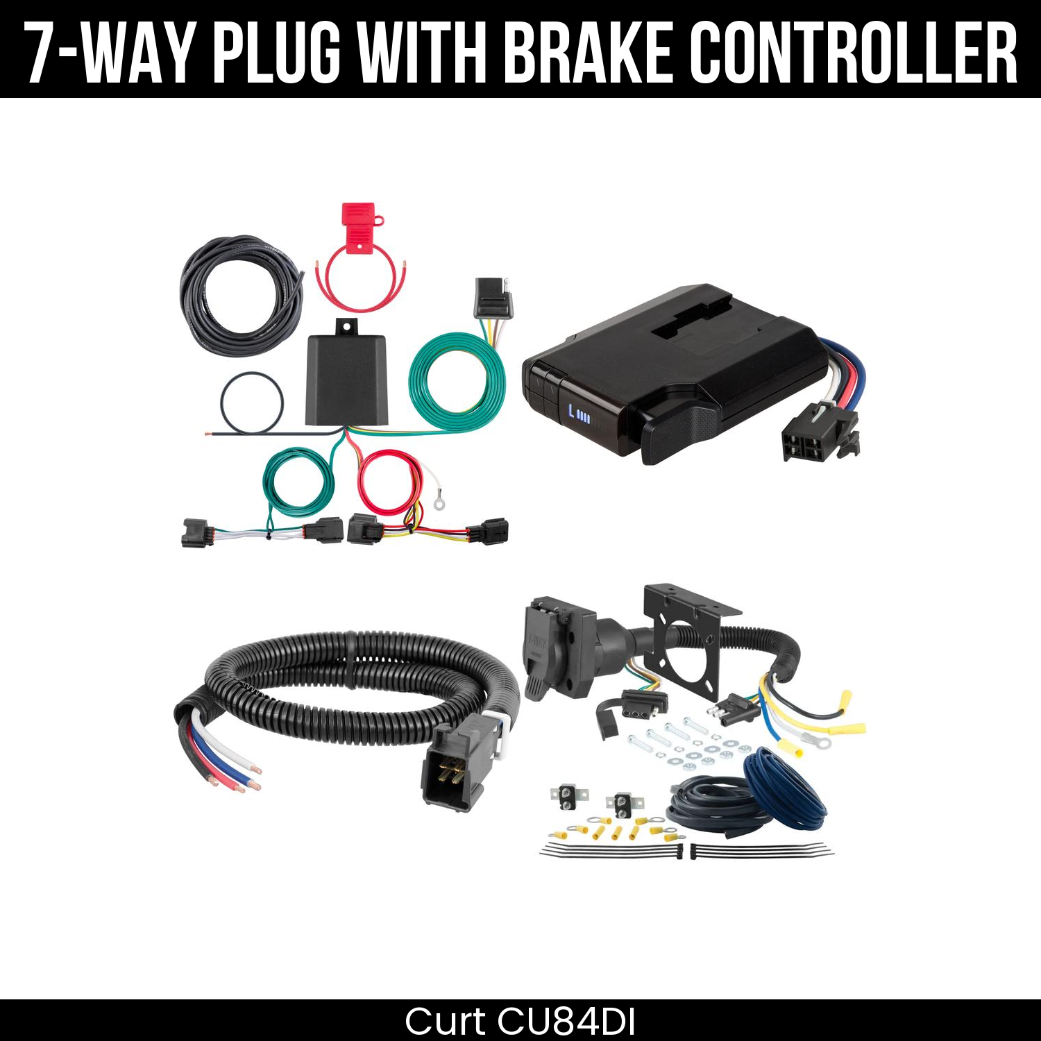 Trailer Wiring 7-Way Plug w/ Bracket , Venturer Brake Control