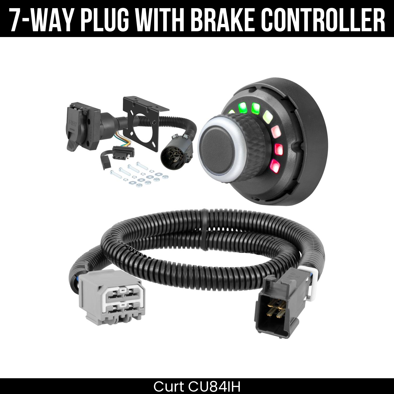 Trailer Wiring 7-Way Plug w/ Bracket , Spectrum Brake Control