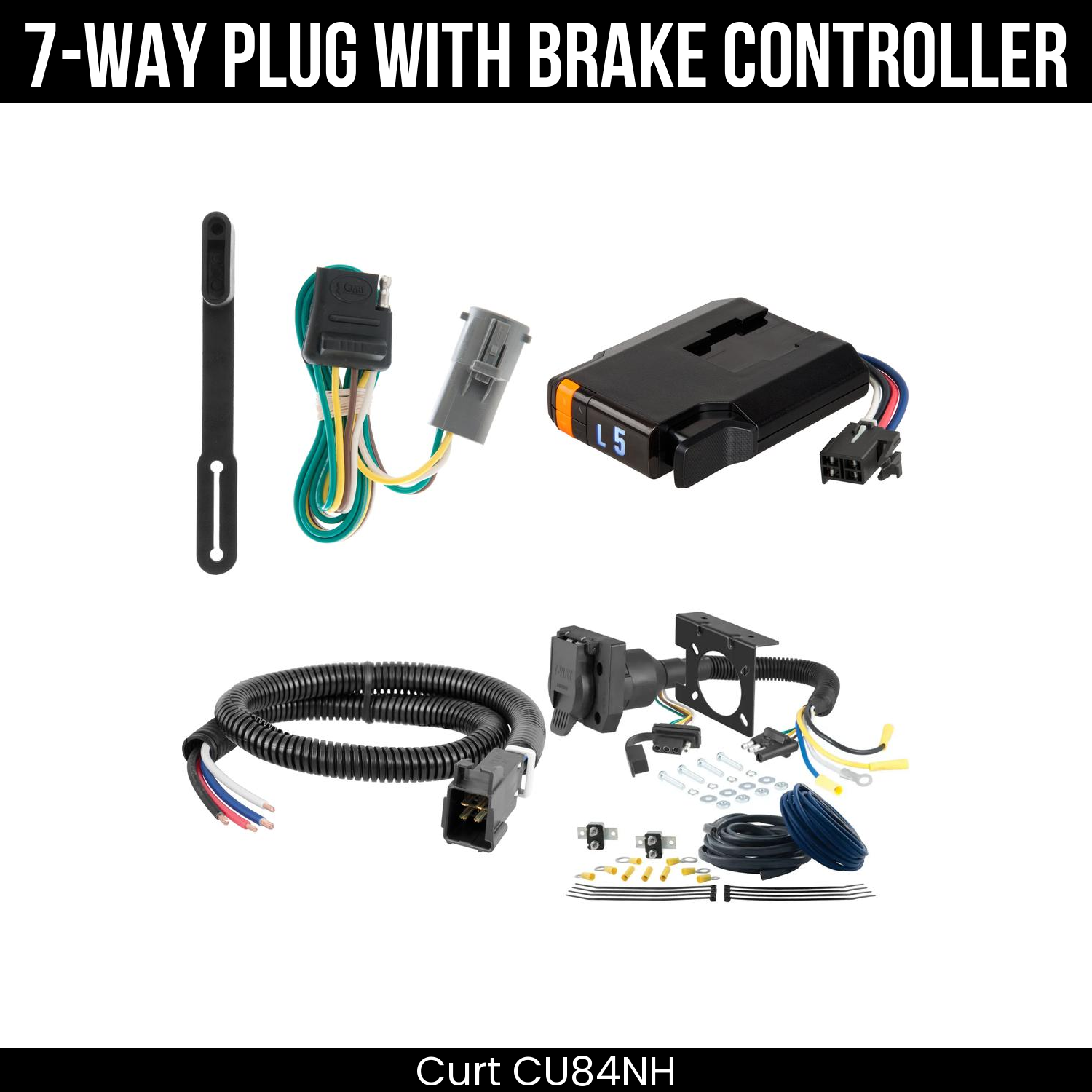 Trailer Wiring 7-Way Plug w/ Bracket , Discovery Next Brake Control