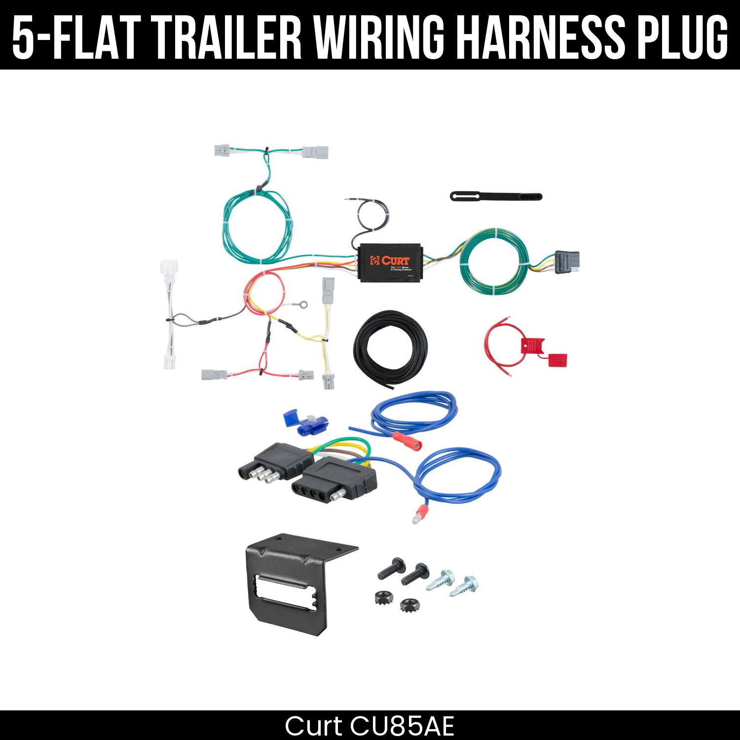 Trailer Wiring 5-Flat Plug w/ Bracket