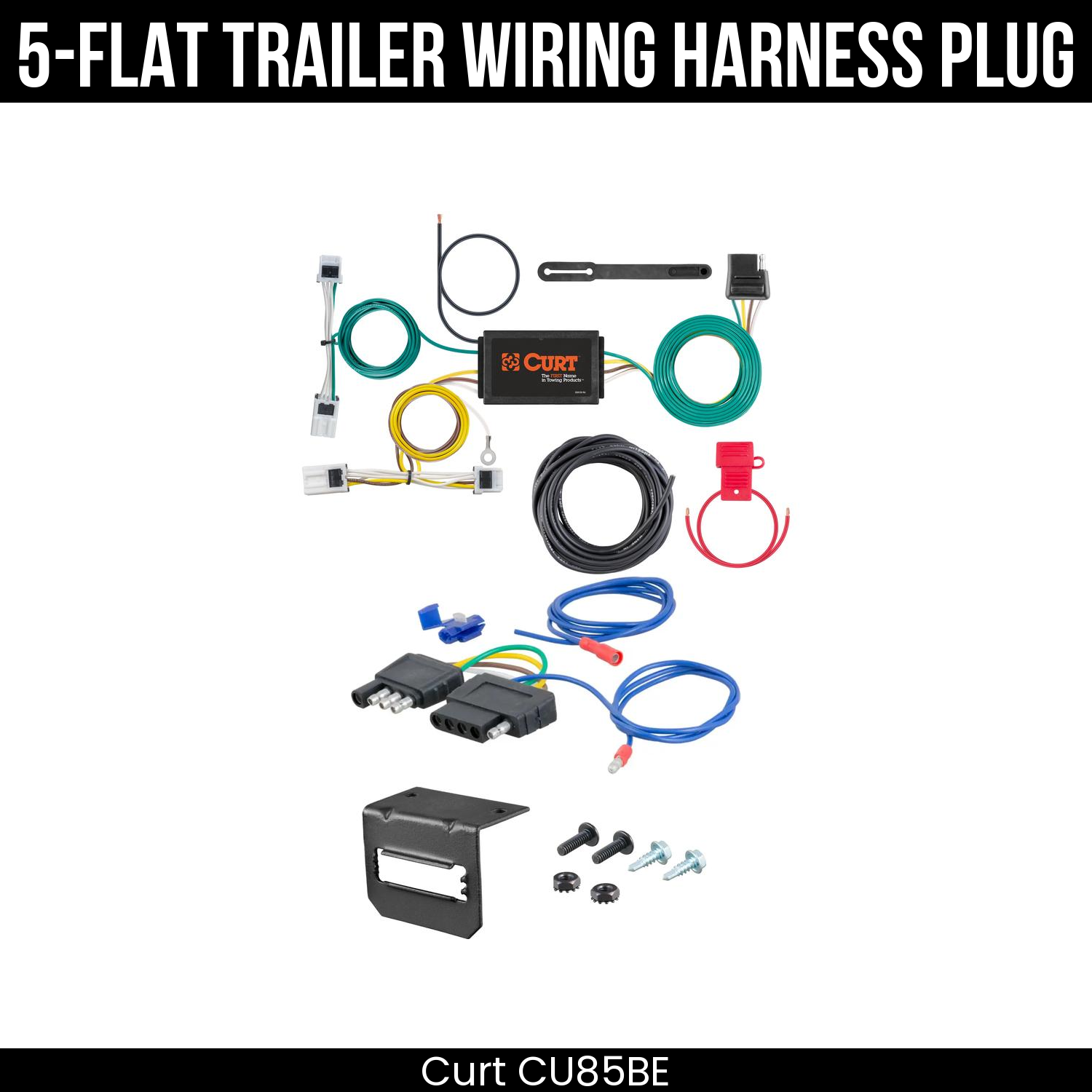 Trailer Wiring 5-Flat Plug w/ Bracket