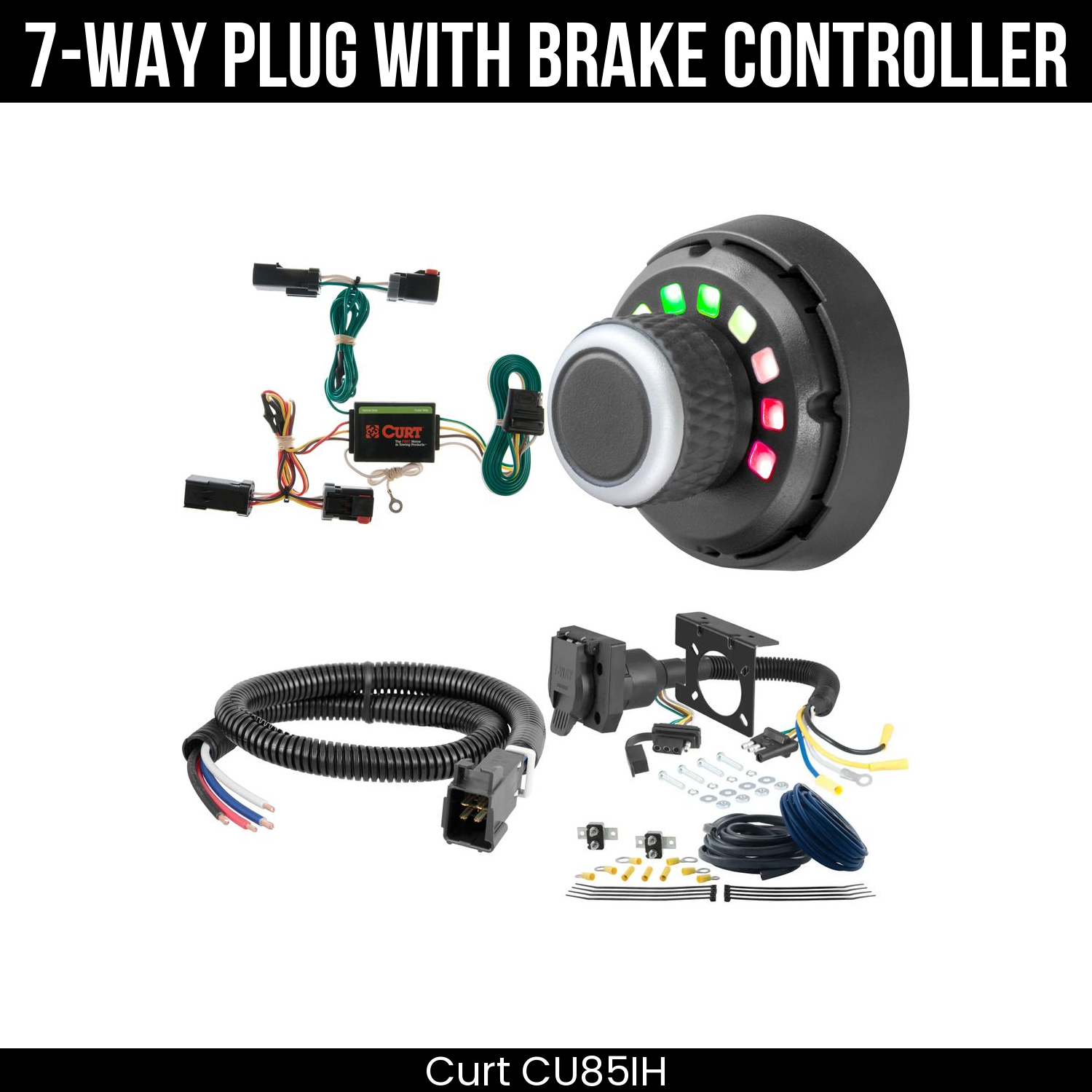Trailer Wiring 7-Way Plug w/ Bracket , Spectrum Brake Control