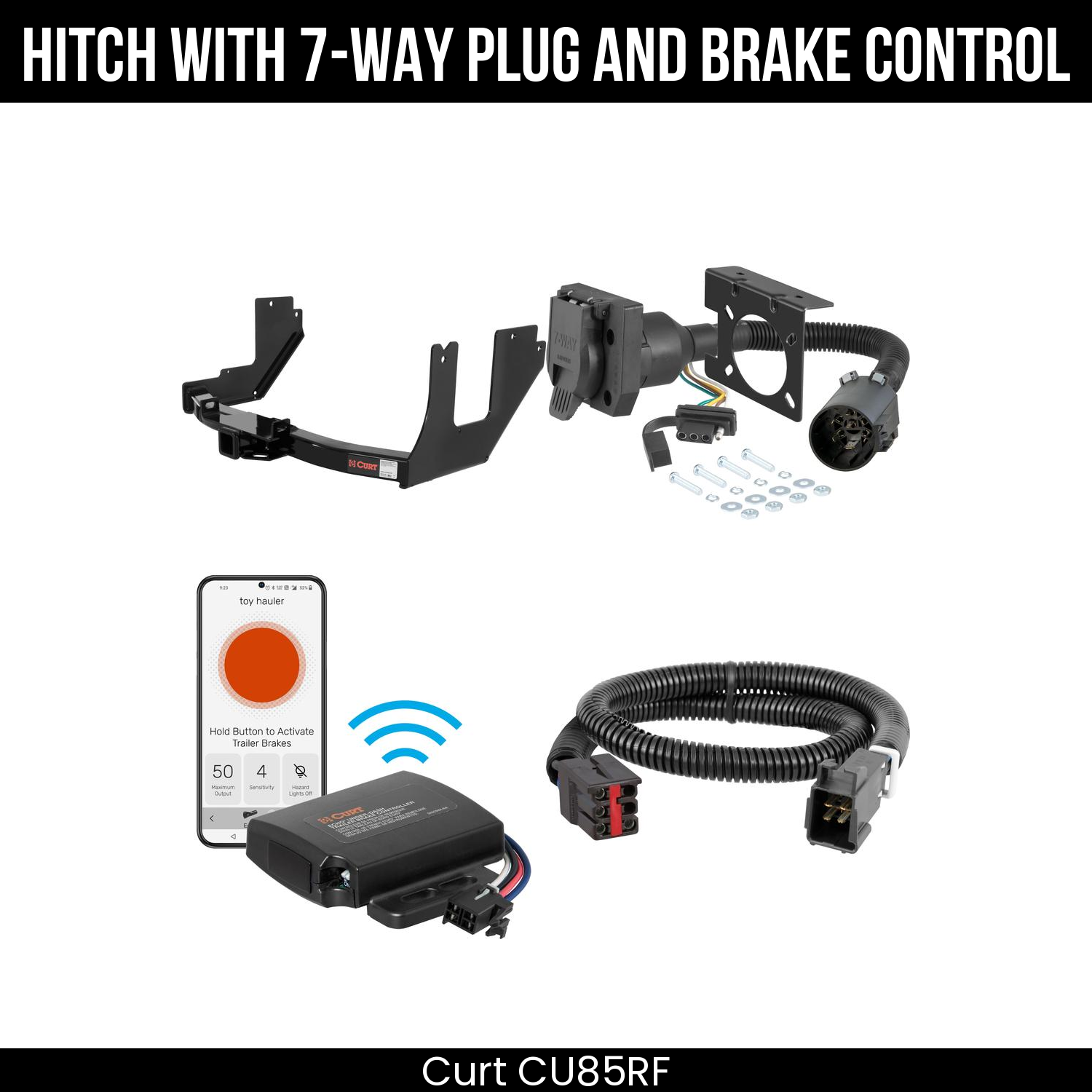 Trailer Hitch , 7-Way , Echo Under-Dash Brake Control