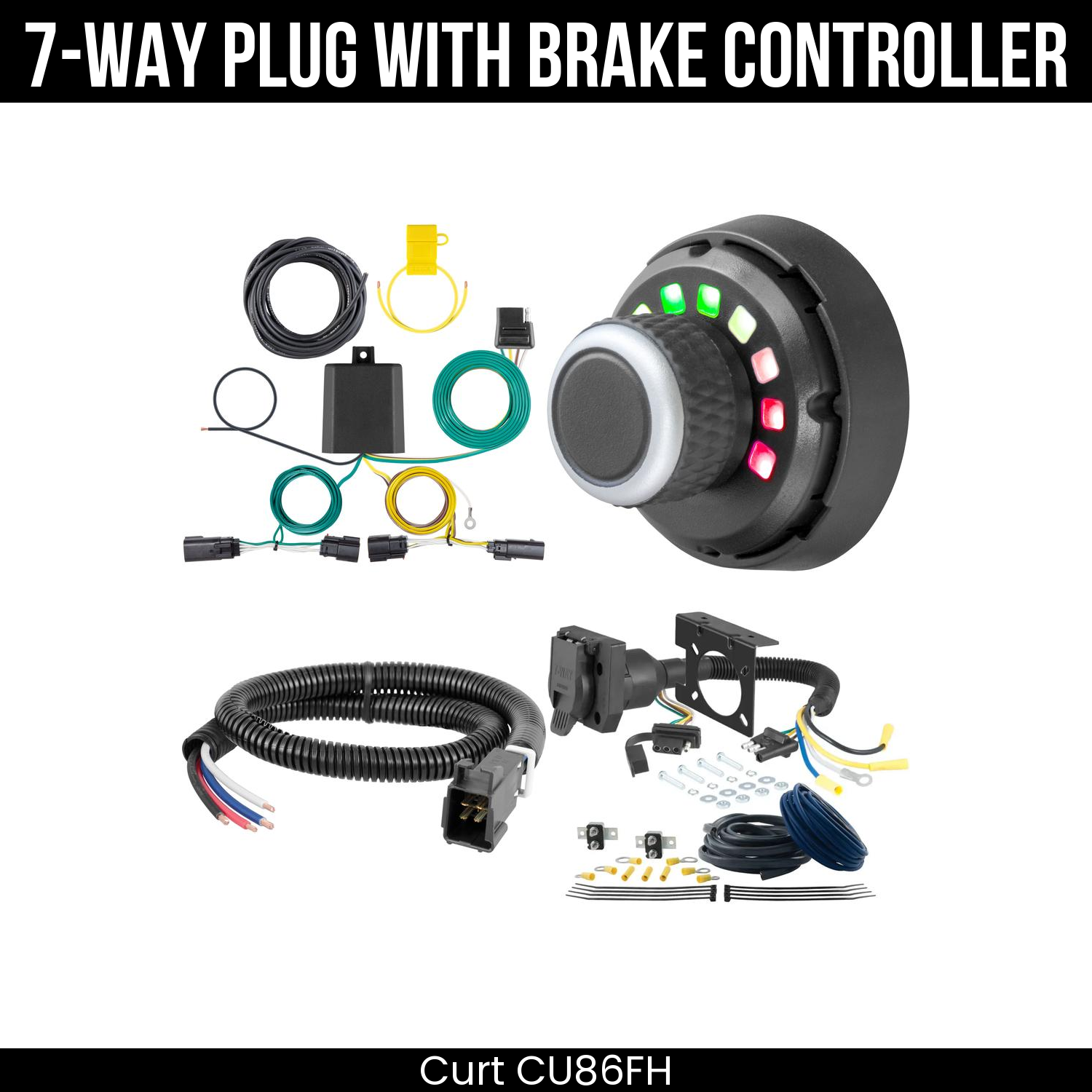 Trailer Wiring 7-Way Plug w/ Bracket , Spectrum Brake Control
