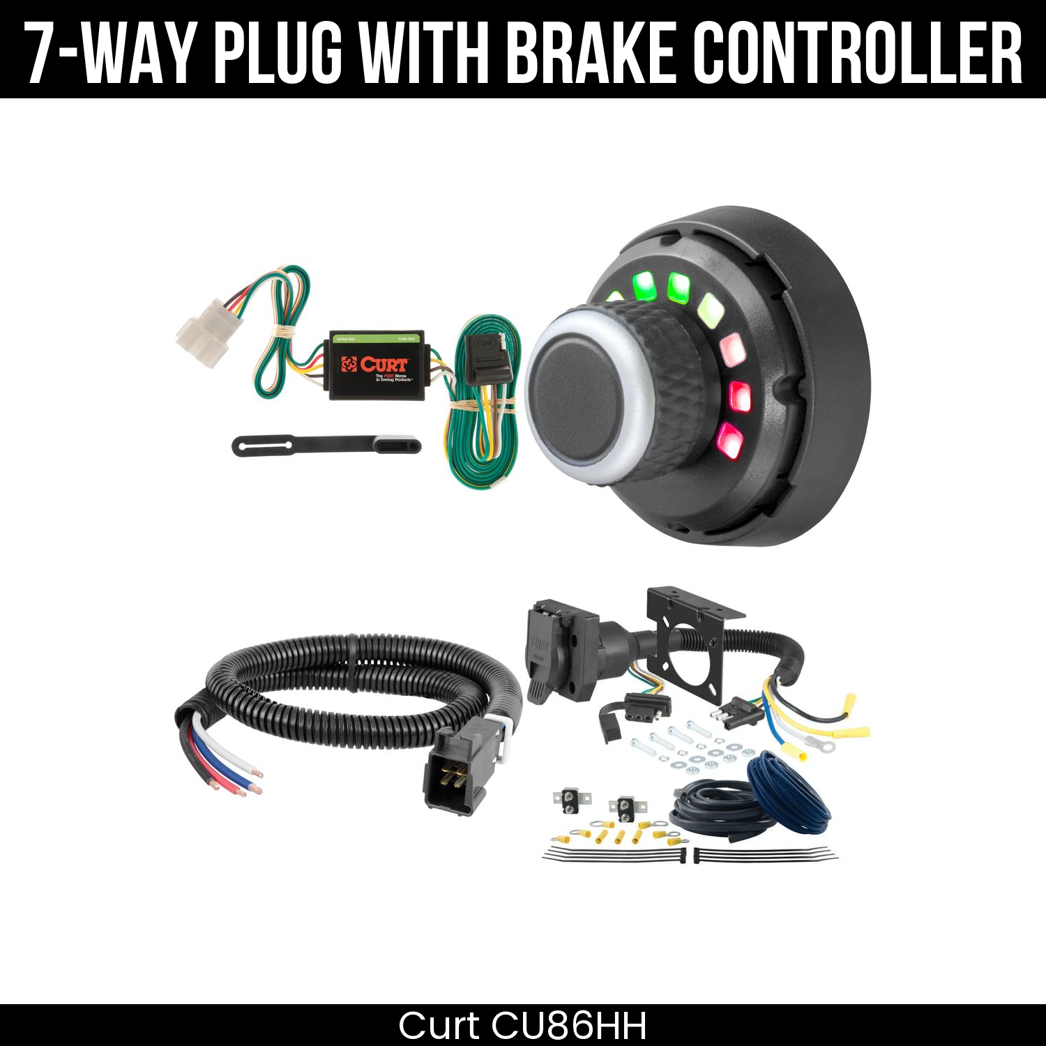 Trailer Wiring 7-Way Plug w/ Bracket , Spectrum Brake Control