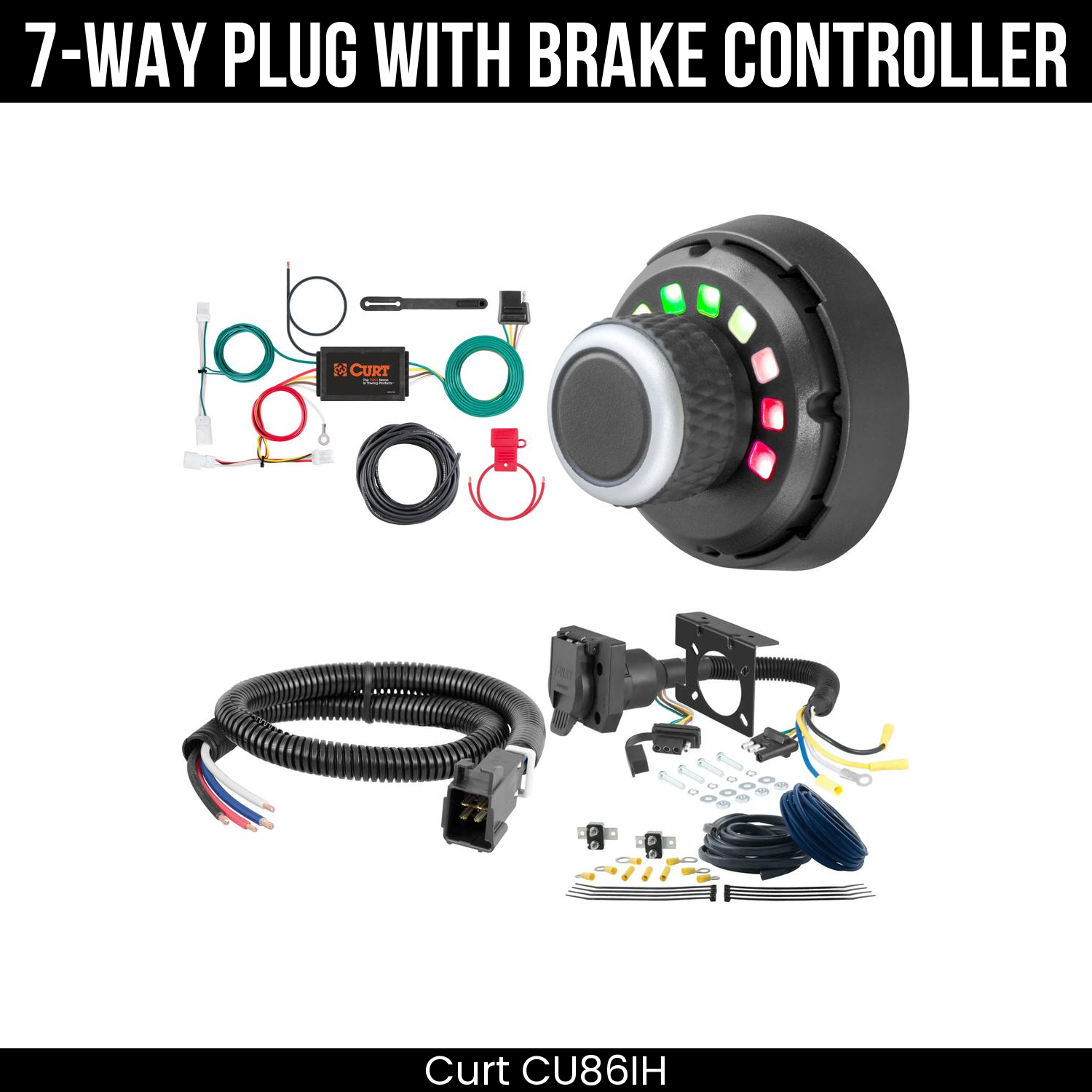 Trailer Wiring 7-Way Plug w/ Bracket , Spectrum Brake Control