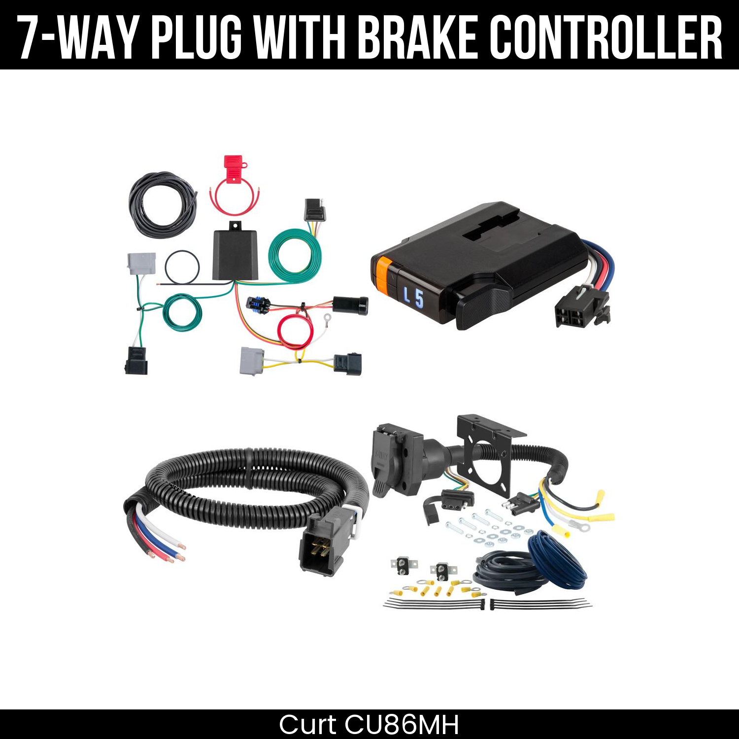 Trailer Wiring 7-Way Plug w/ Bracket , Discovery Next Brake Control