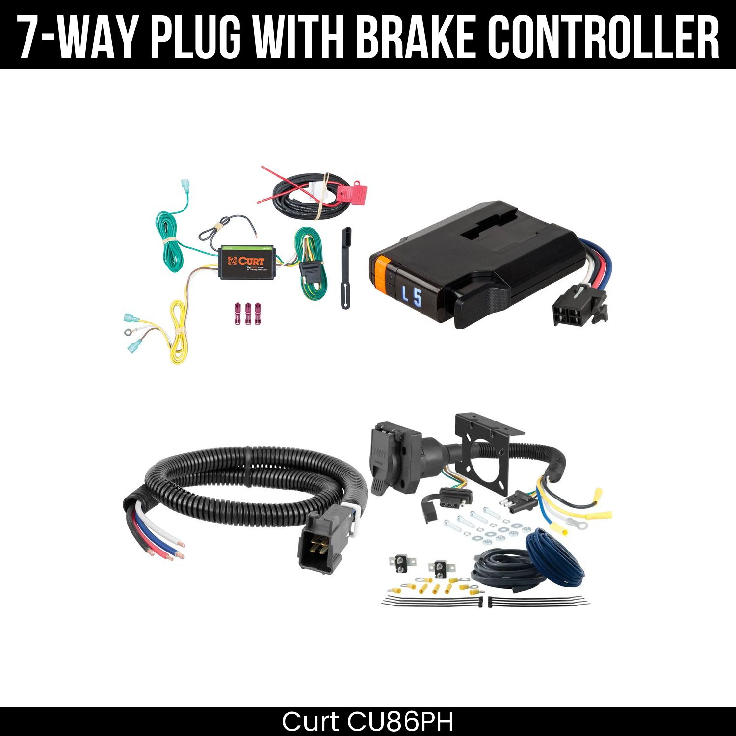 Trailer Wiring 7-Way Plug w/ Bracket , Discovery Next Brake Control