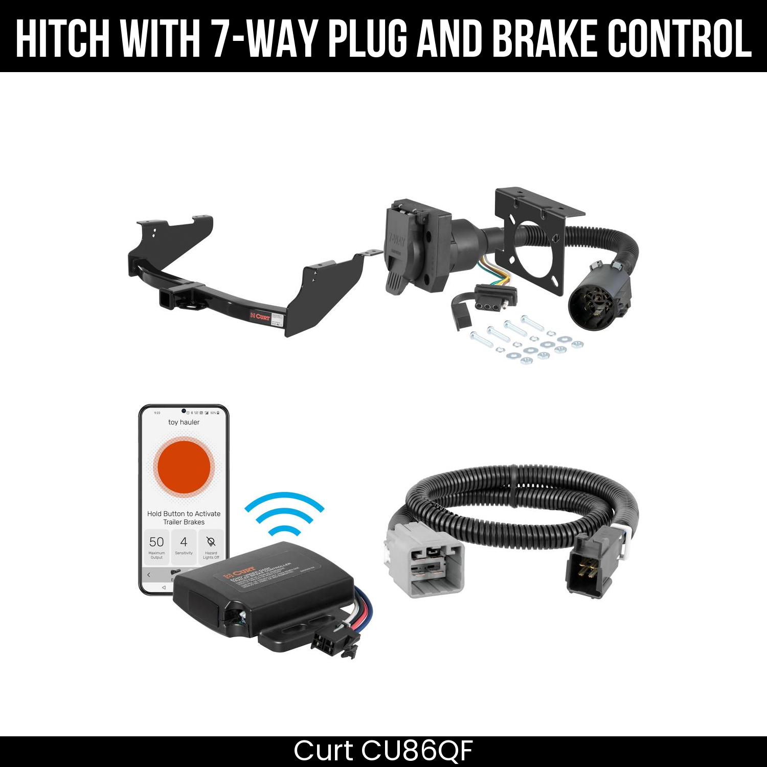 Trailer Hitch , 7-Way , Echo Under-Dash Brake Control