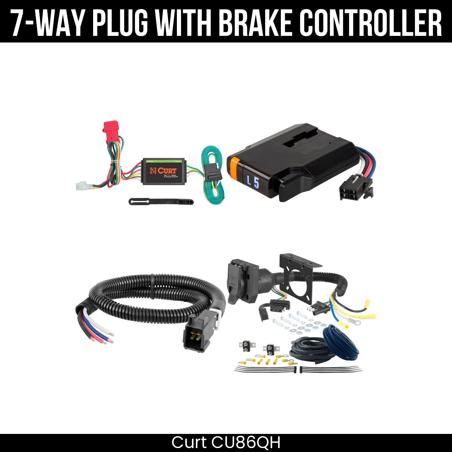 Trailer Wiring 7-Way Plug w/ Bracket , Discovery Next Brake Control