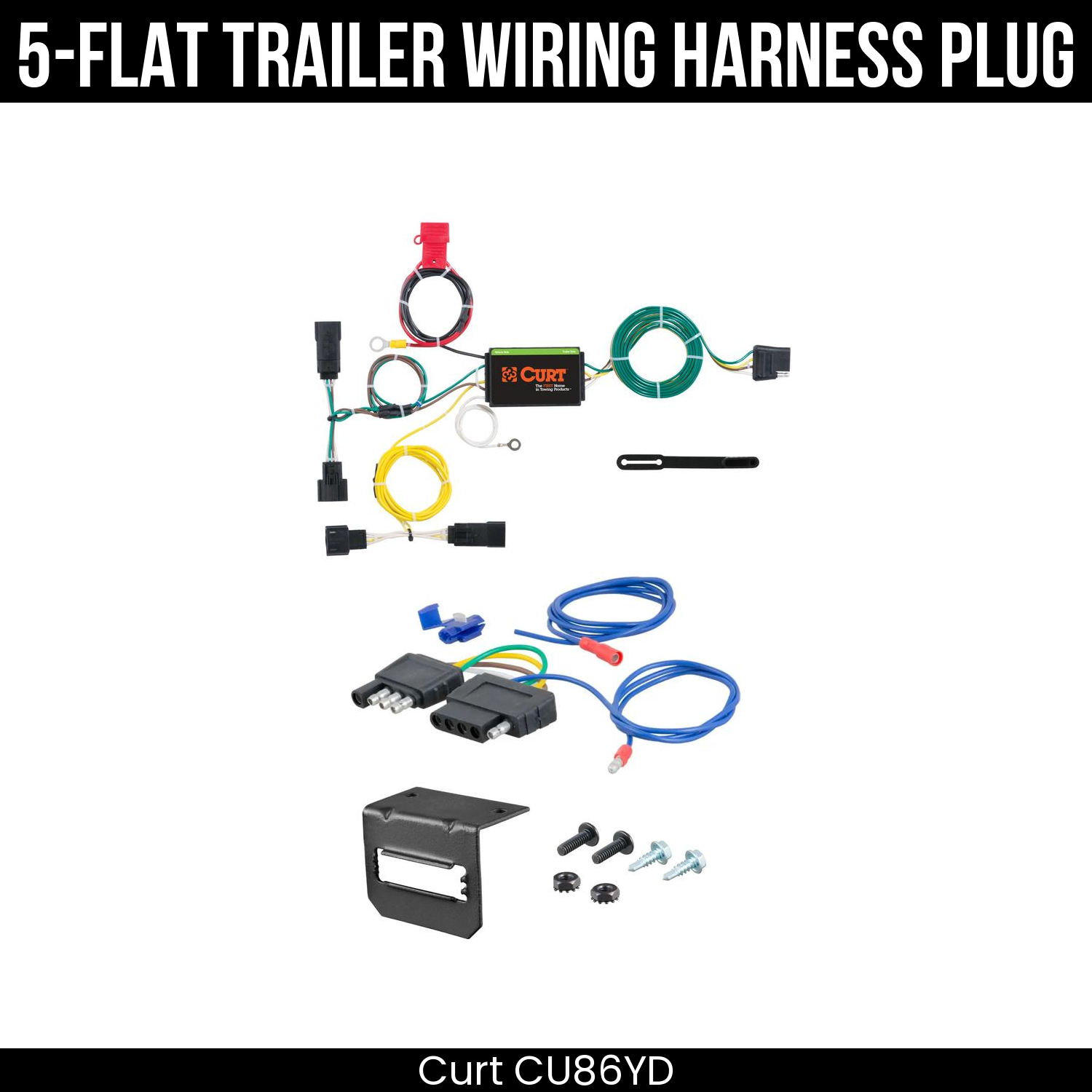 Trailer Wiring 5-Flat Plug w/ Bracket