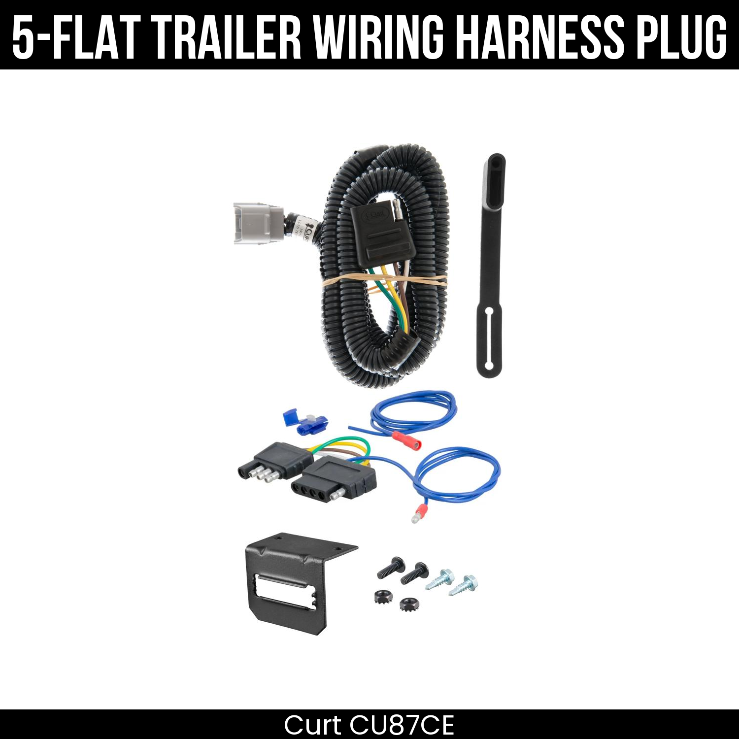 Trailer Wiring 5-Flat Plug w/ Bracket