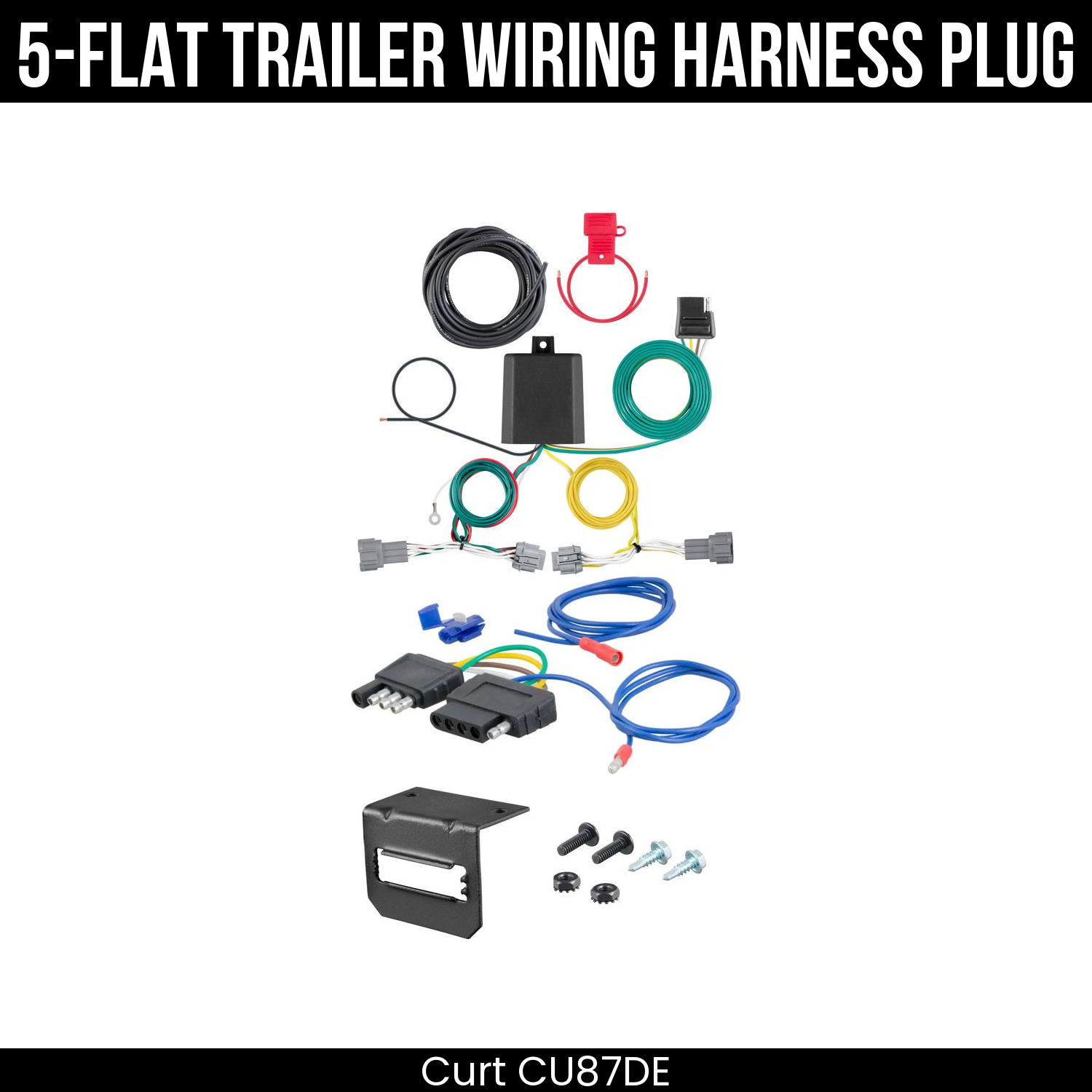 Trailer Wiring 5-Flat Plug w/ Bracket