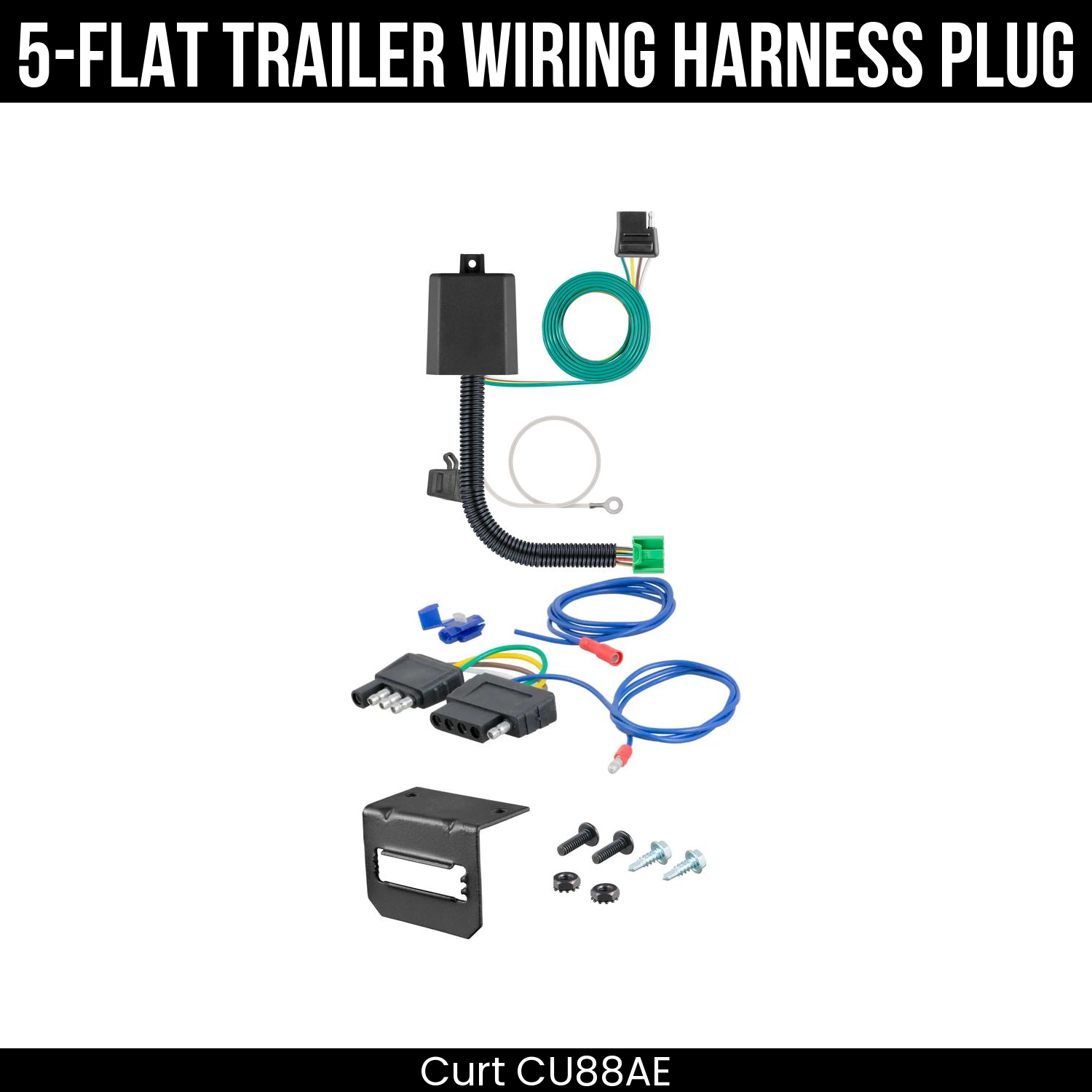 Trailer Wiring 5-Flat Plug w/ Bracket