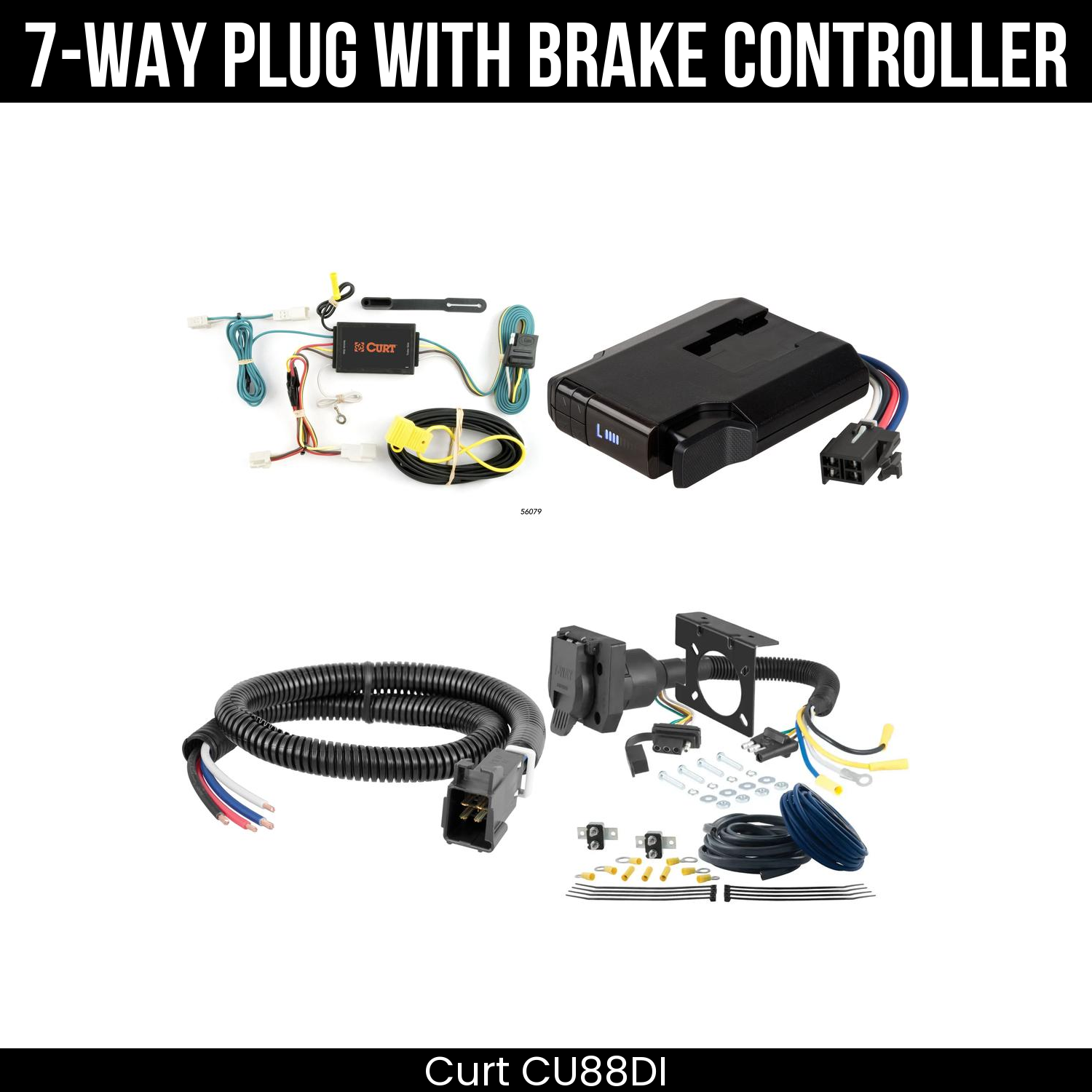 Trailer Wiring 7-Way Plug w/ Bracket , Venturer Brake Control