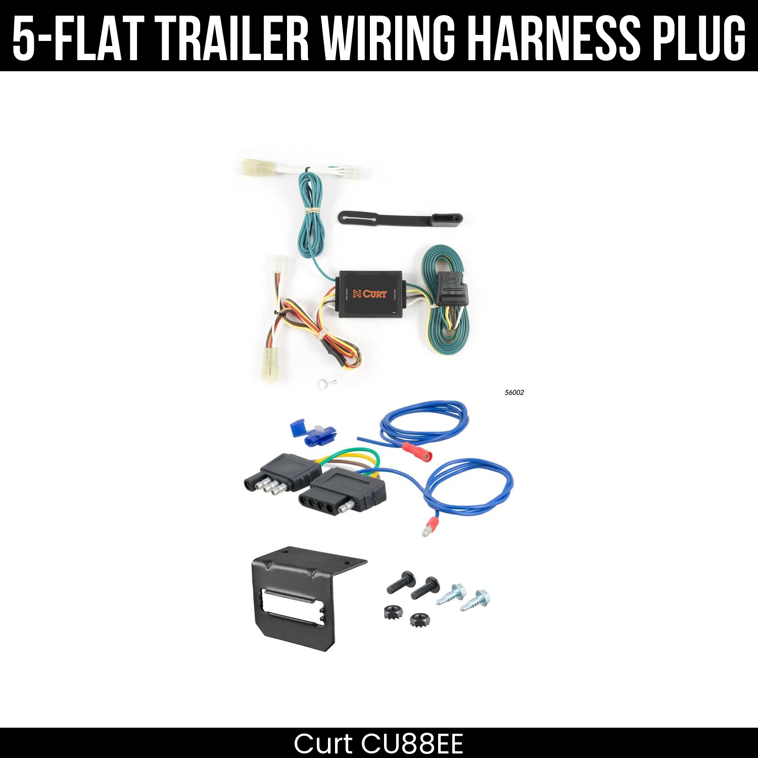 Trailer Wiring 5-Flat Plug w/ Bracket