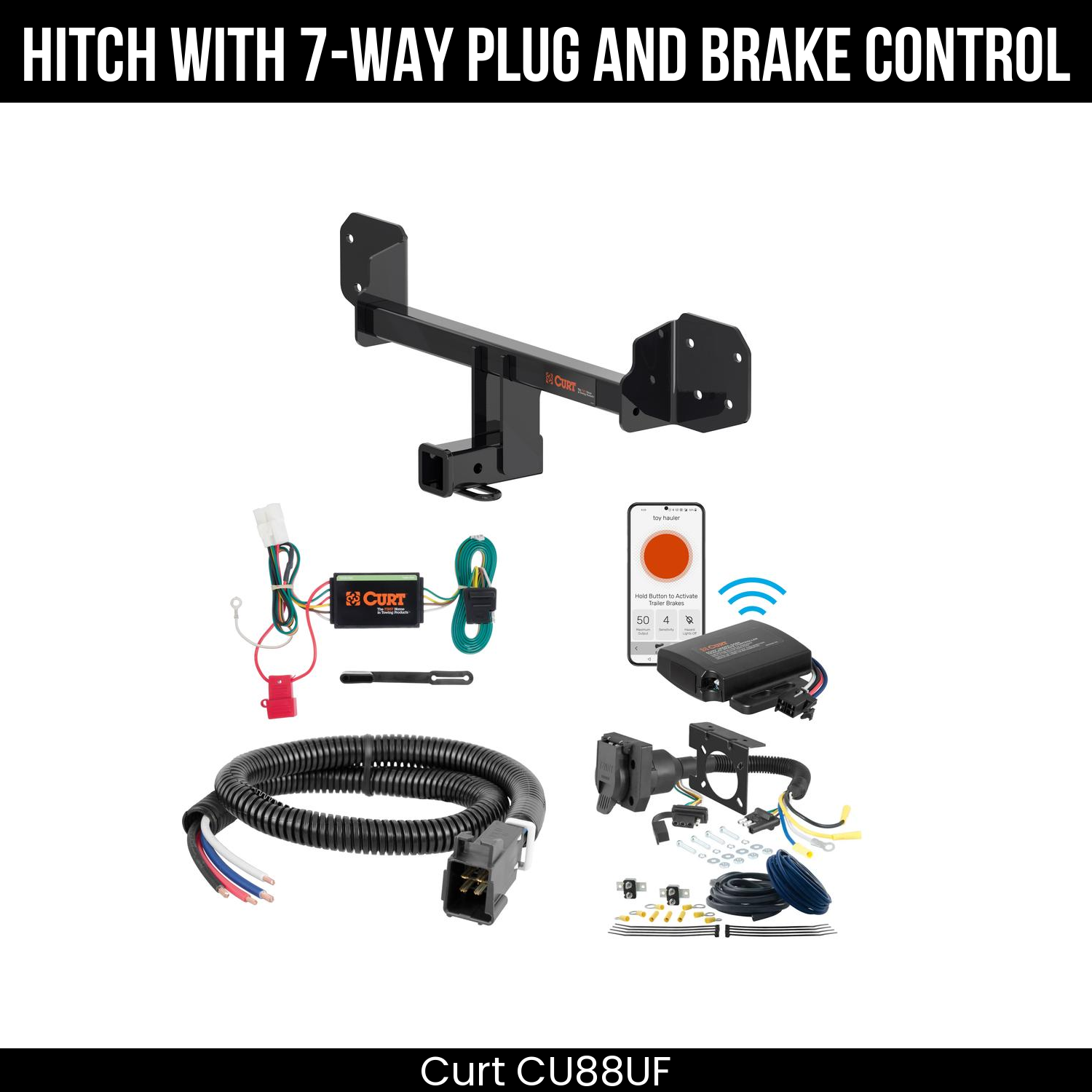 Trailer Hitch , 7-Way , Echo Under-Dash Brake Control
