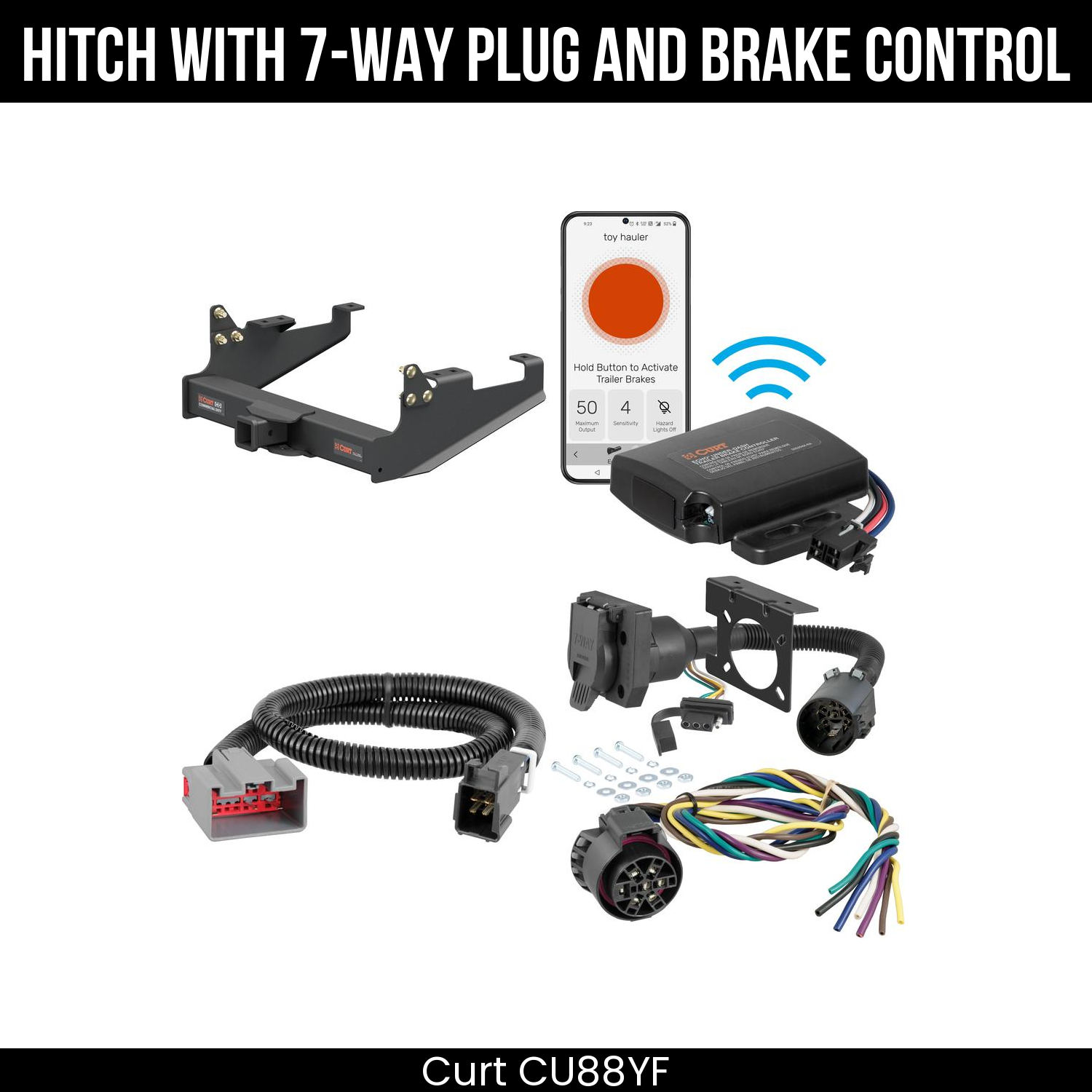 Trailer Hitch , 7-Way , Echo Under-Dash Brake Control