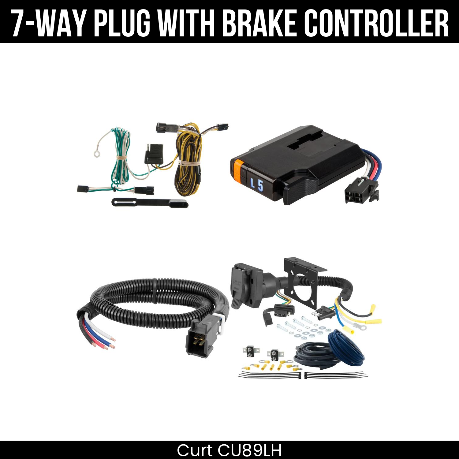 Trailer Wiring 7-Way Plug w/ Bracket , Discovery Next Brake Control