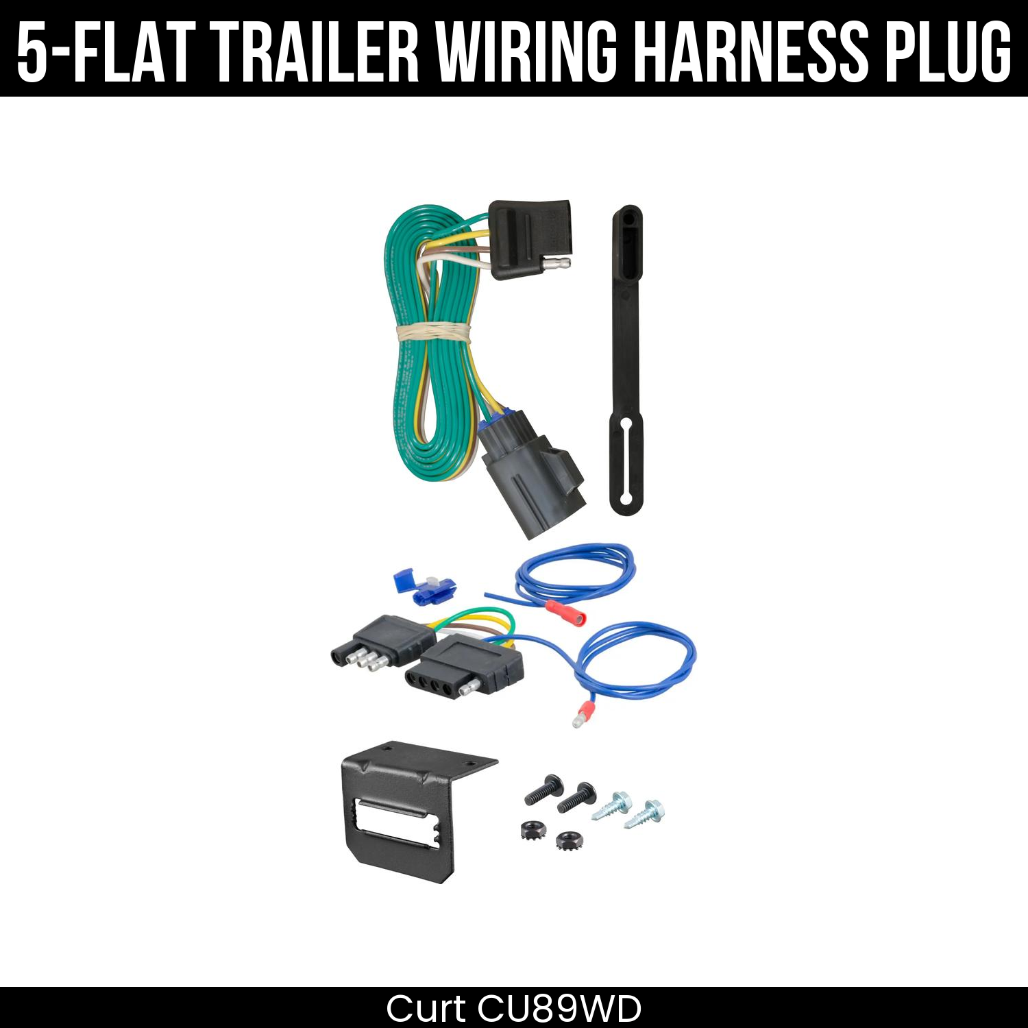 Trailer Wiring 5-Flat Plug w/ Bracket