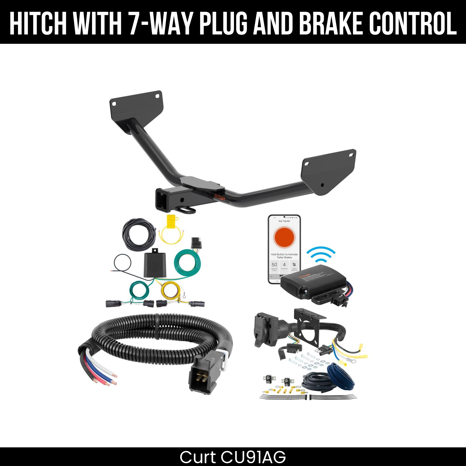 Trailer Hitch , 7-Way , Echo Under-Dash Brake Control
