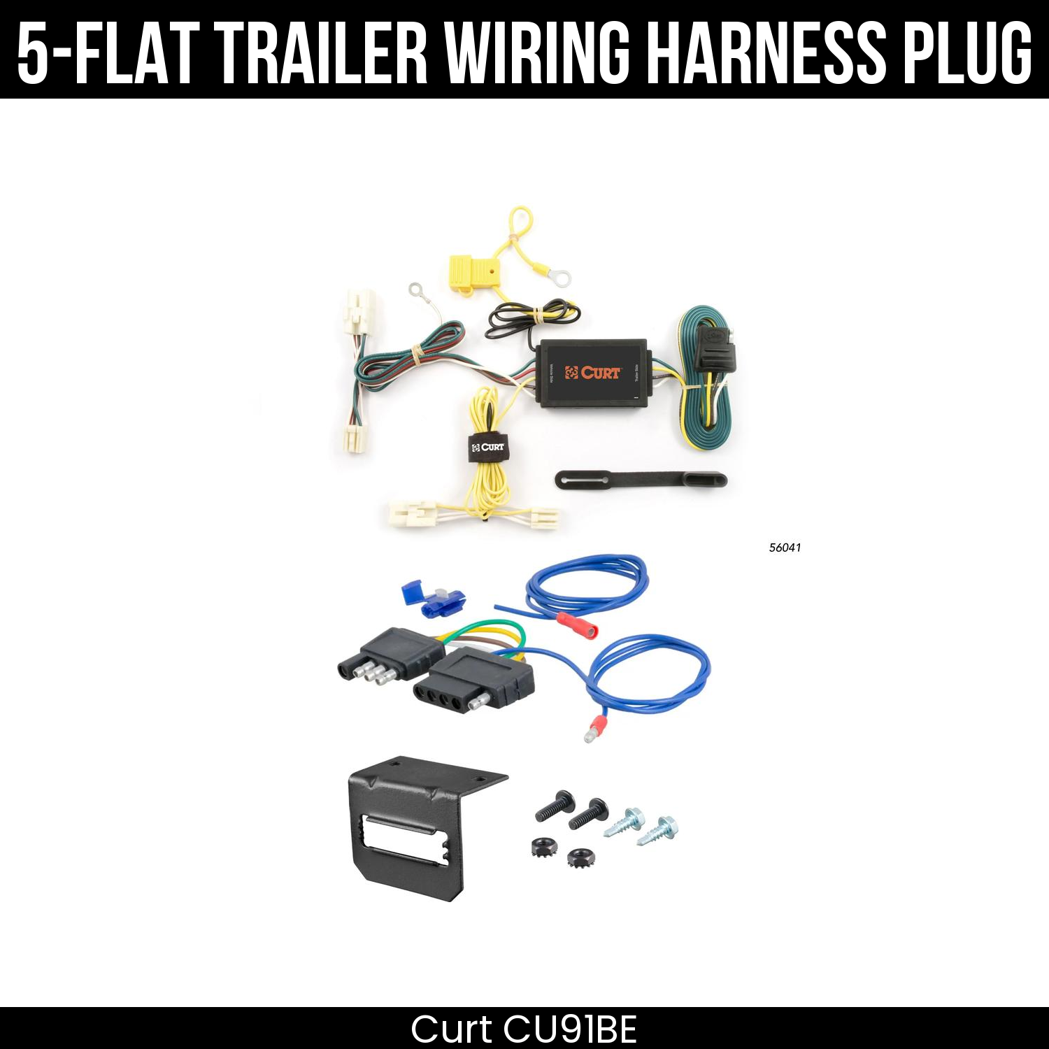 Trailer Wiring 5-Flat Plug w/ Bracket