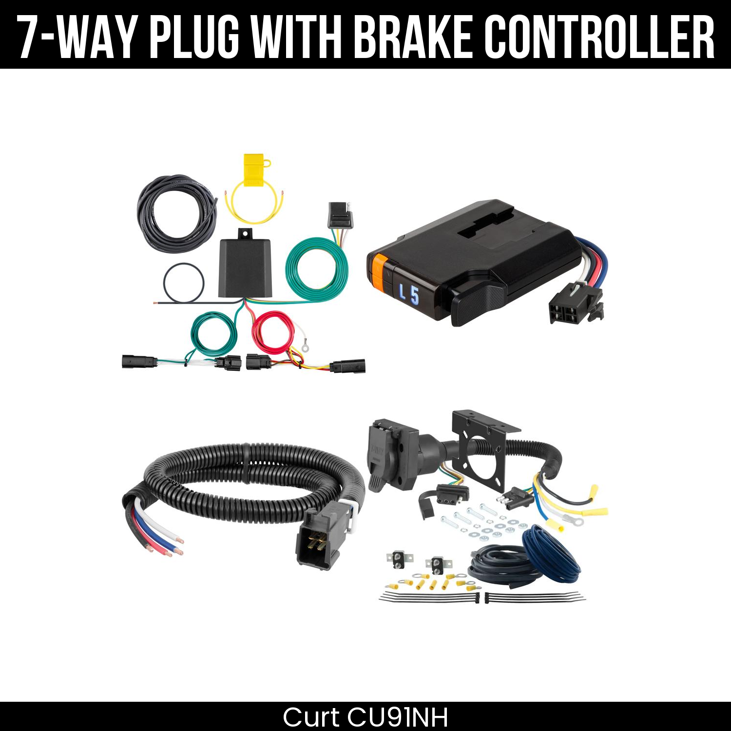 Trailer Wiring 7-Way Plug w/ Bracket , Discovery Next Brake Control