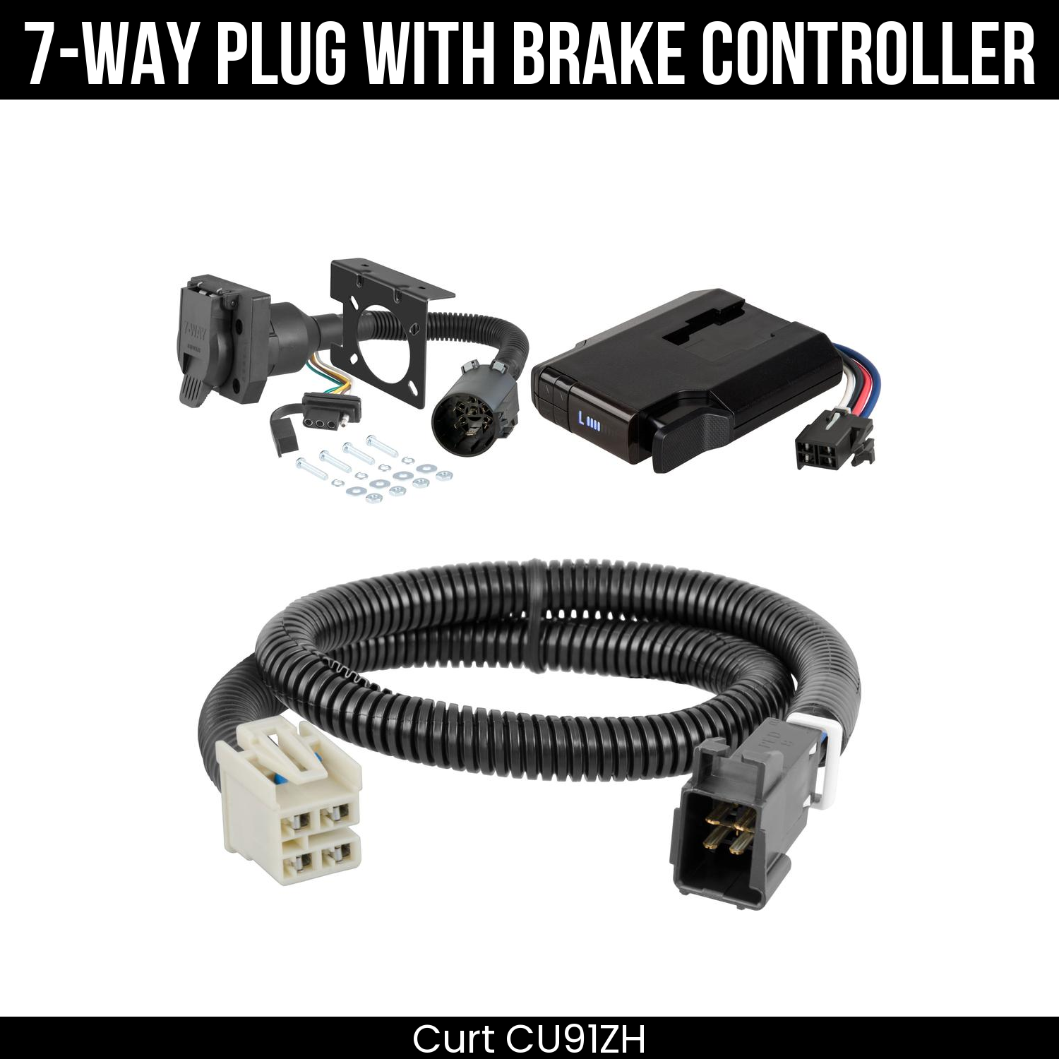Trailer Wiring 7-Way Plug w/ Bracket , Venturer Brake Control