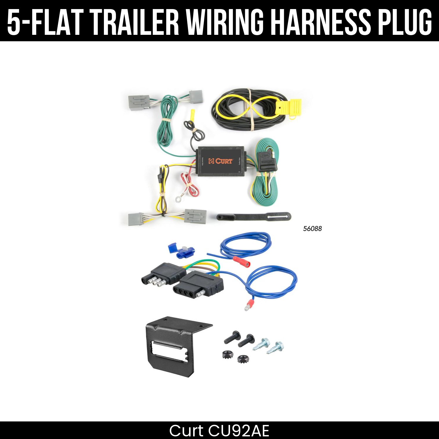 Trailer Wiring 5-Flat Plug w/ Bracket
