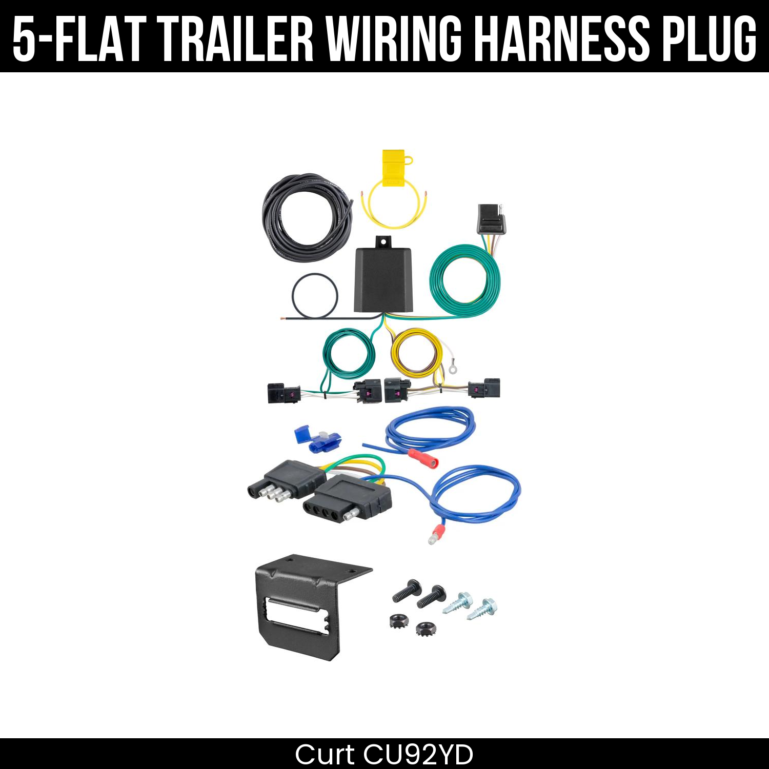 Trailer Wiring 5-Flat Plug w/ Bracket