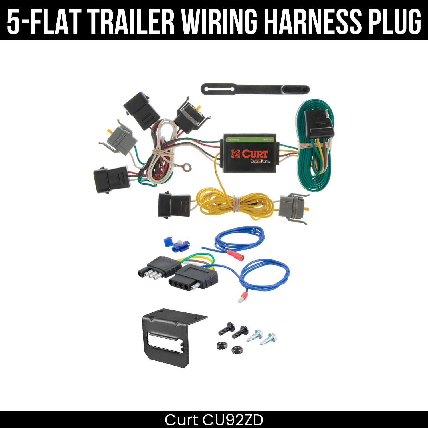 Trailer Wiring 5-Flat Plug w/ Bracket